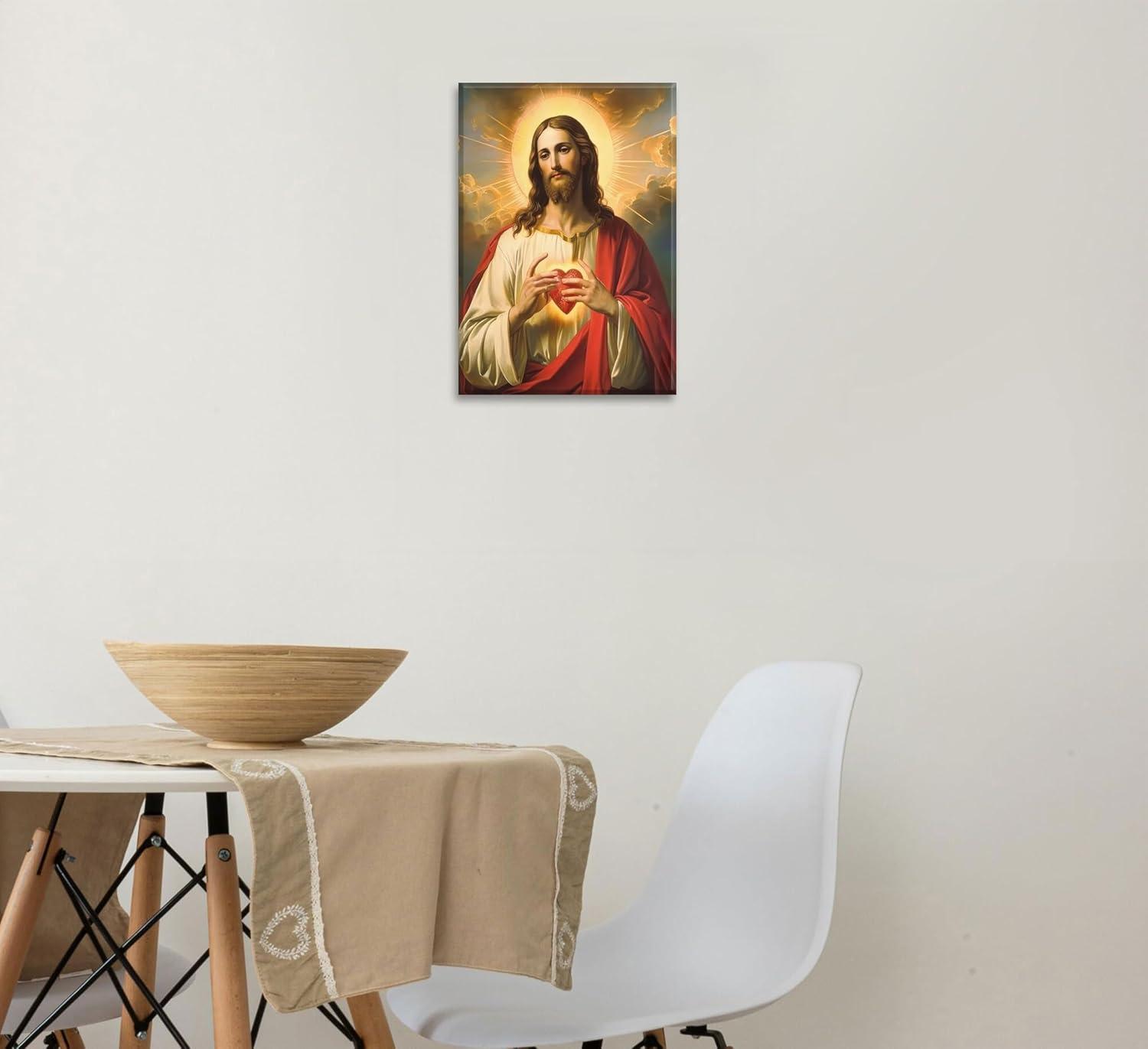 Sacred Heart of Jesus Religious Canvas Wall Art