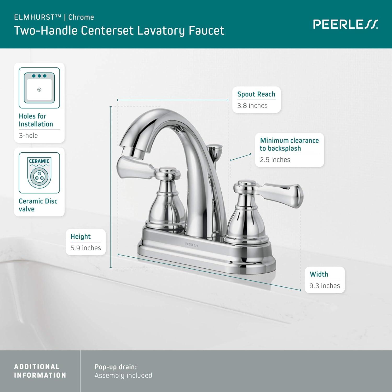 Elmhurst Centerset 2-handle Bathroom Faucet with Drain Assembly