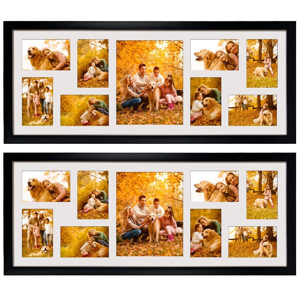 Hokku Designs 2 Pack Picture Frames Collage With 9 Openings, Display Eight 4 X 6 Pictures And One 8X10 Photos For Wall Mounting | Wayfair