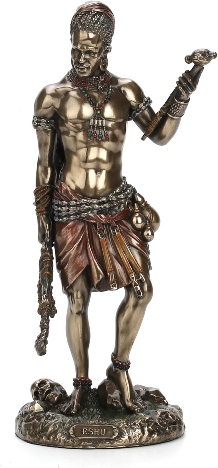 Veronese Design 8.5" Eshu The Divine Trickster God of The Yoruba Cold Cast Resin Antique Bronze Finish Statue