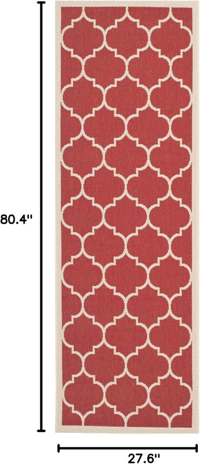 Courtyard CY6914 Power Loomed Indoor/Outdoor Runner Rug - Red/Bone - 2'3"x6'7" - Safavieh.
