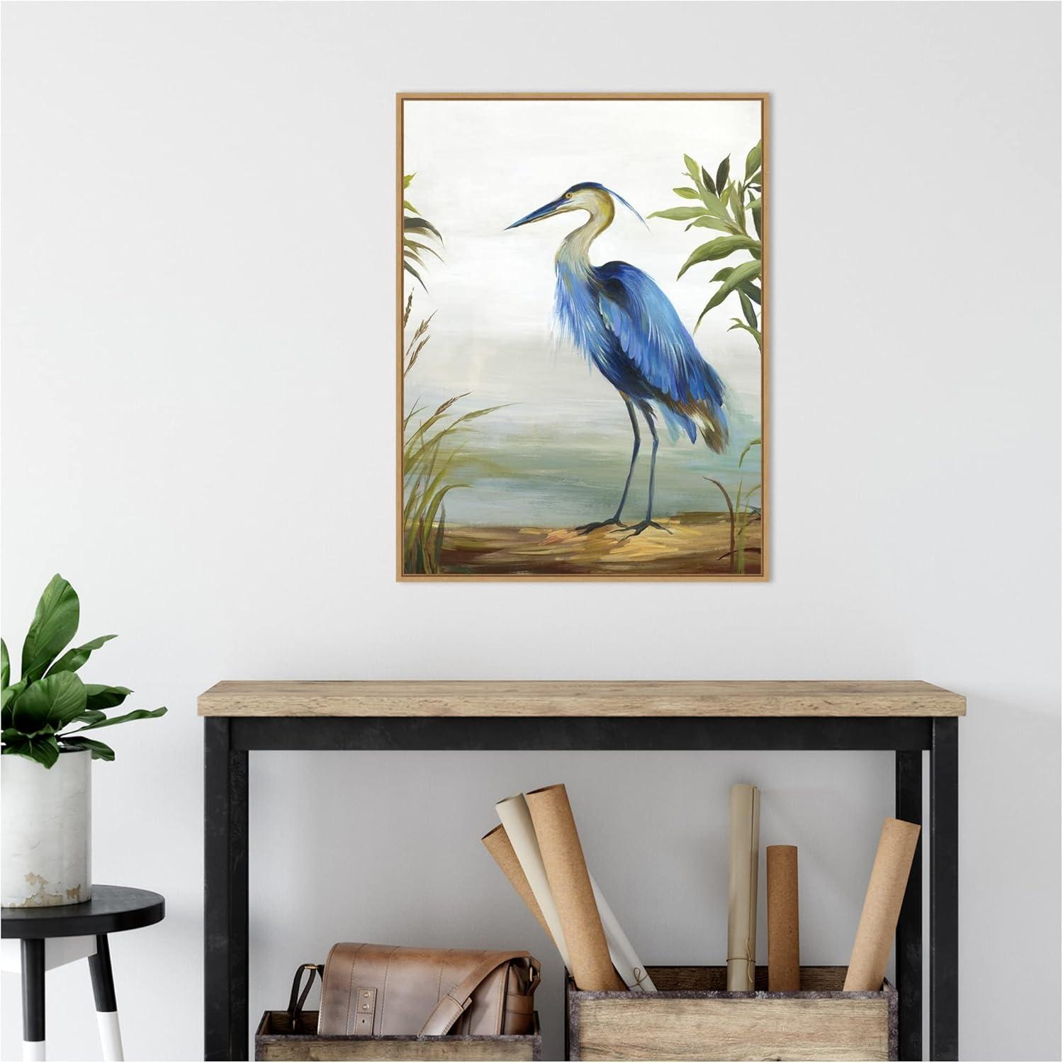 Amanti Art Blue Heron by Aimee Wilson Framed Canvas Wall Art