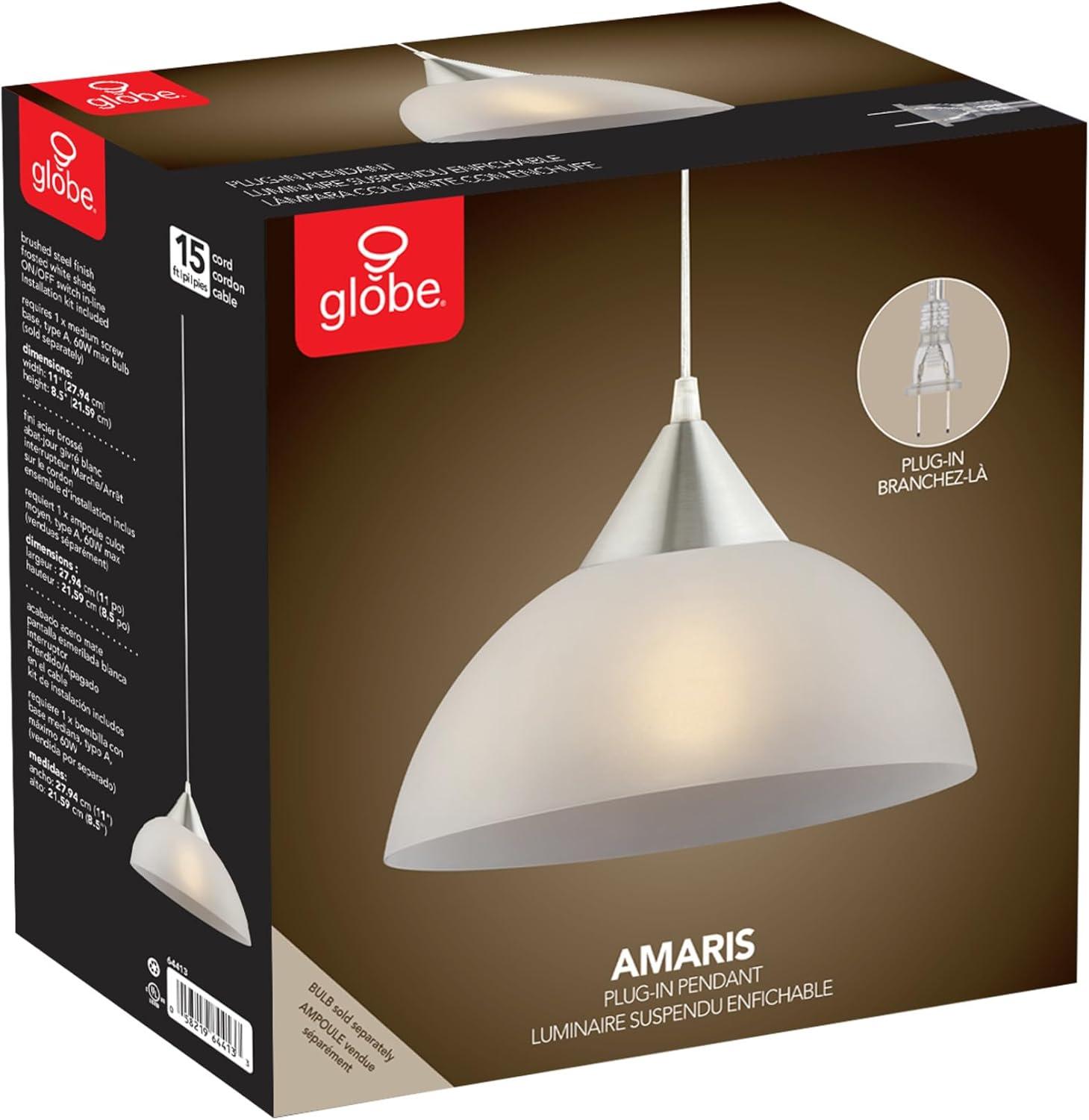 Amaris 1-Light White Plug-in Pendant Light