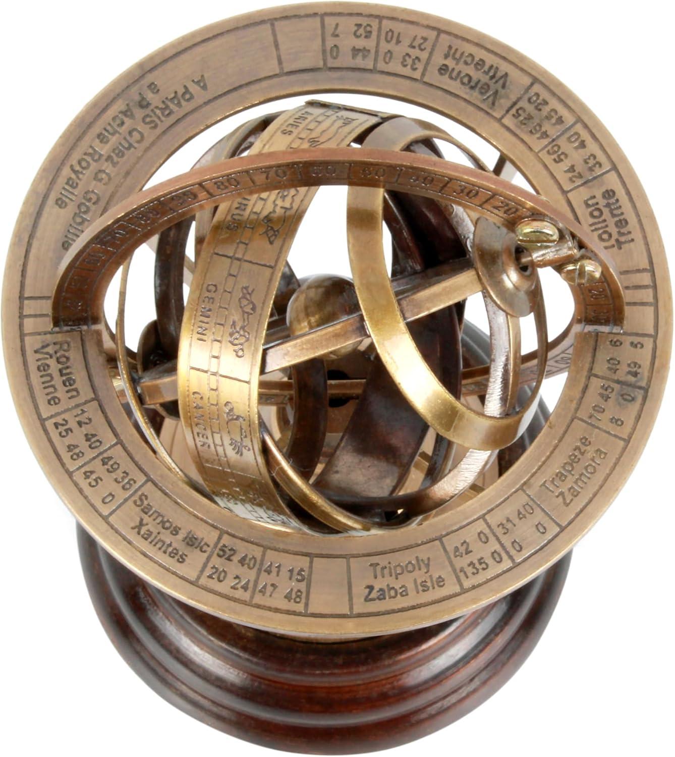 Thor Brass Globe Armillary Unique Table Decor