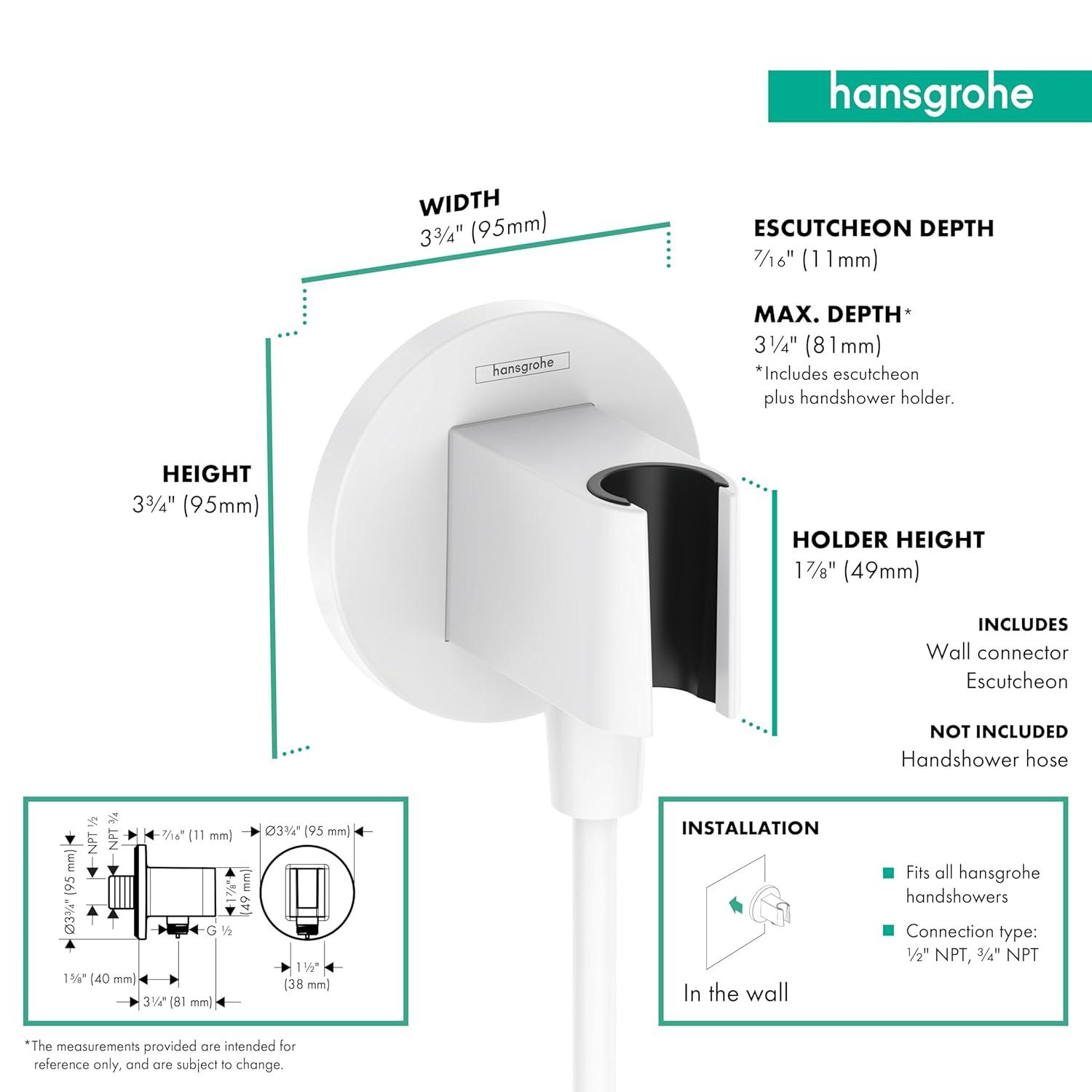 Hansgrohe hansgrohe FixFit S Wall Outlet with Handshower Holder 26888701