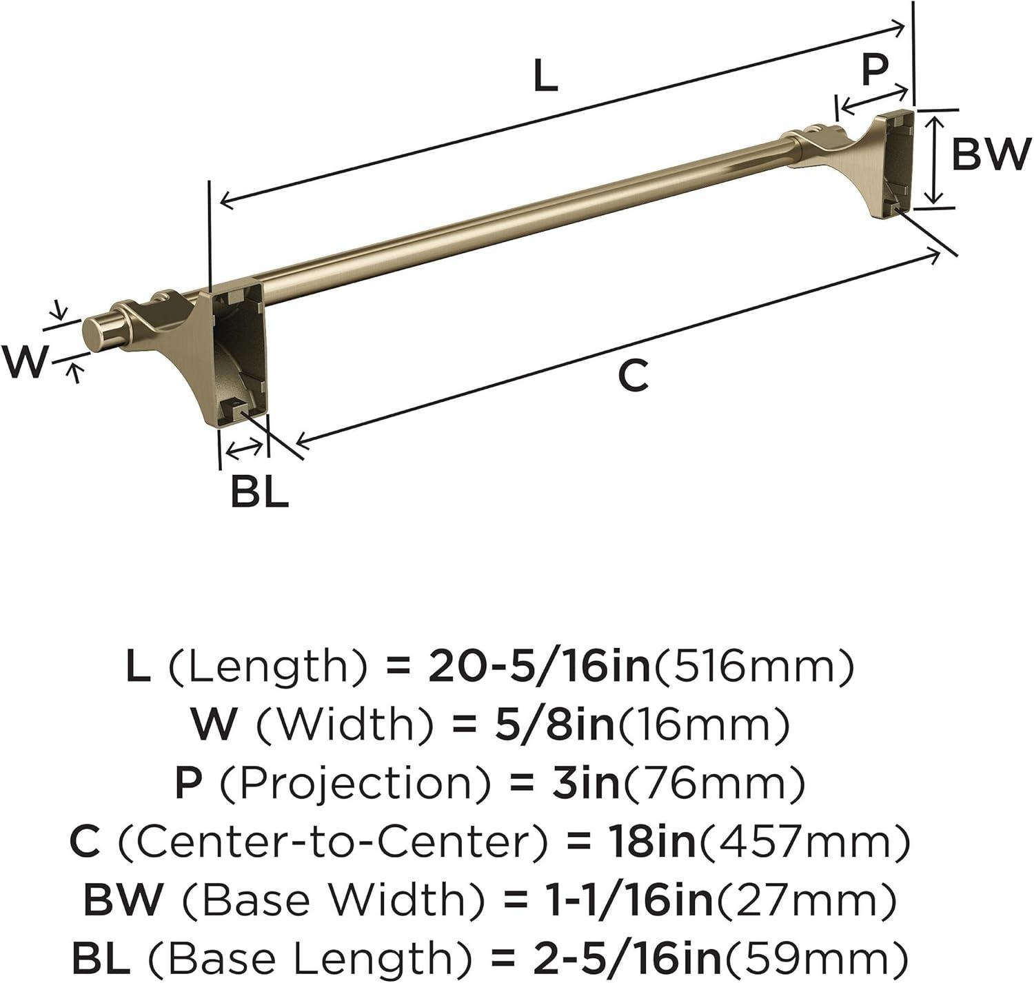 Amerock Davenport Golden Champagne 18 inch (457mm) Towel Bar