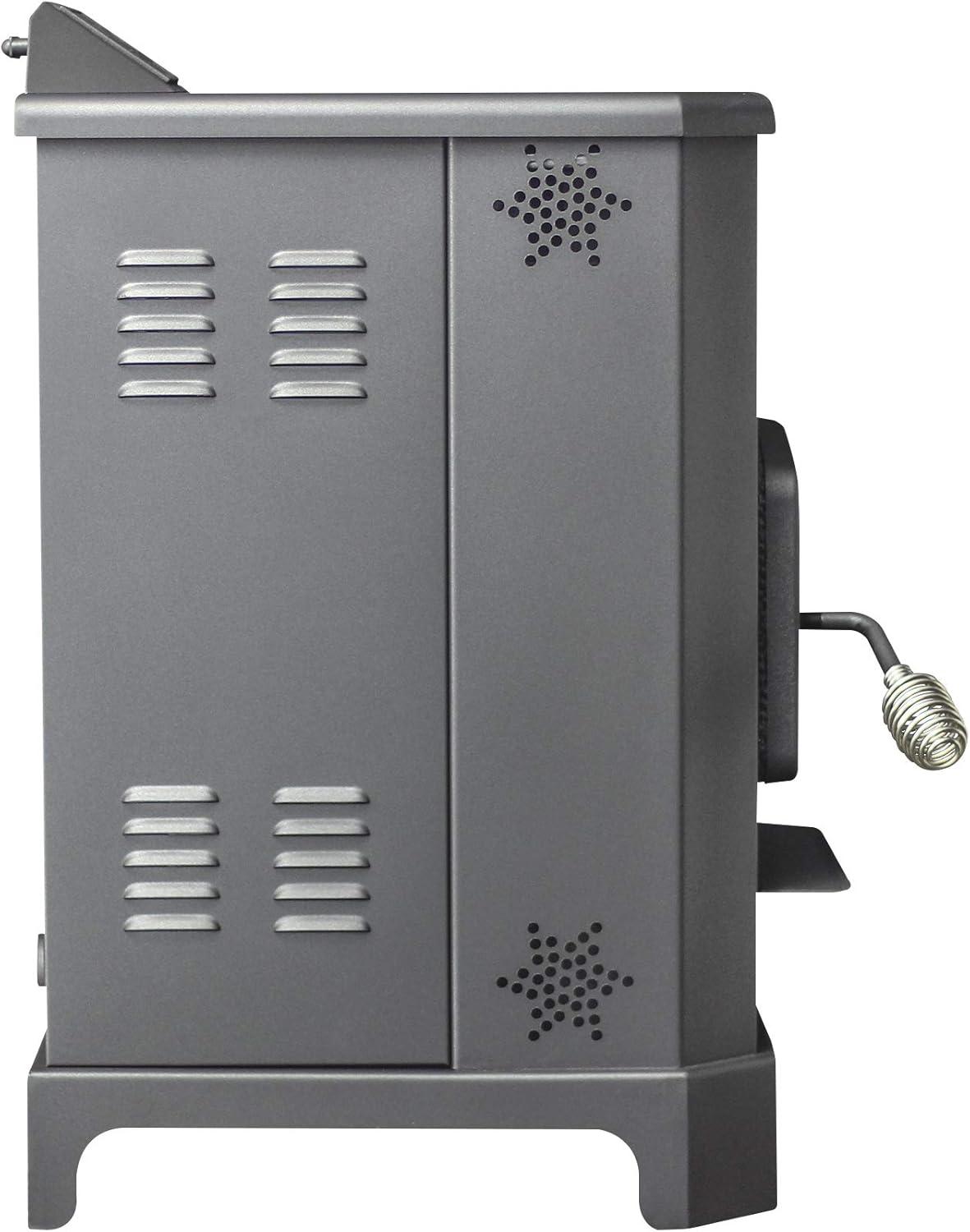 Medium Black Freestanding Pellet Stove with Remote Control