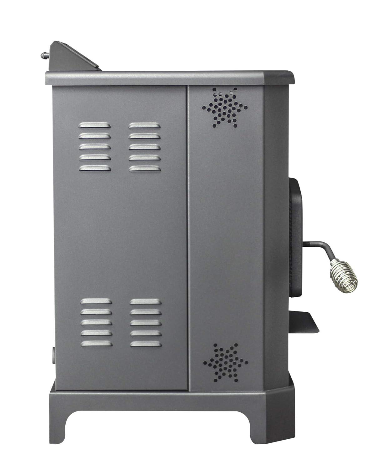 Medium Black Freestanding Pellet Stove with Remote Control