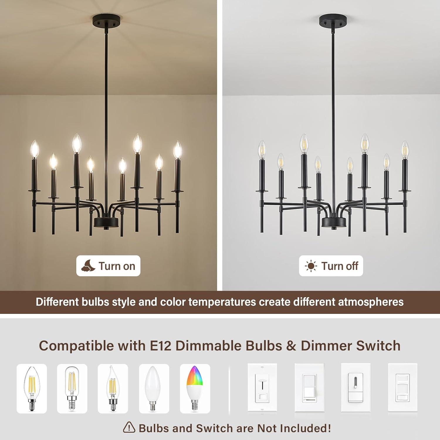 Trudeau 8-Light Modern Dining Room Candle Chandelier Light Fixture