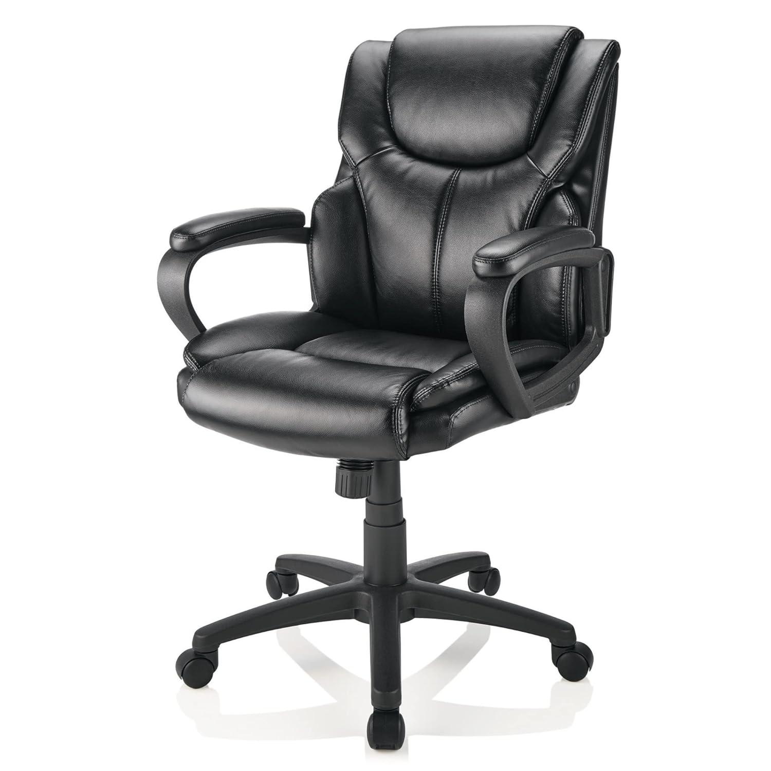 ® Mayhart Vinyl Mid-Back Chair, Black