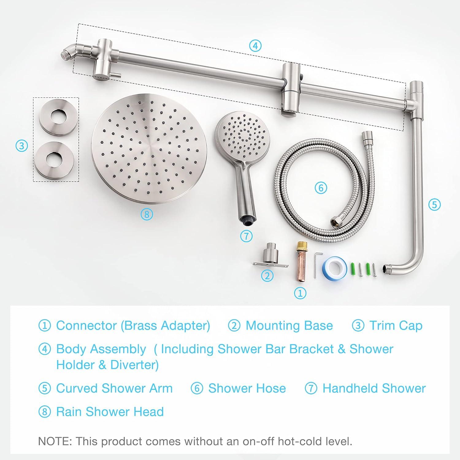 Nickel Adjustable Rain and Handheld Shower System