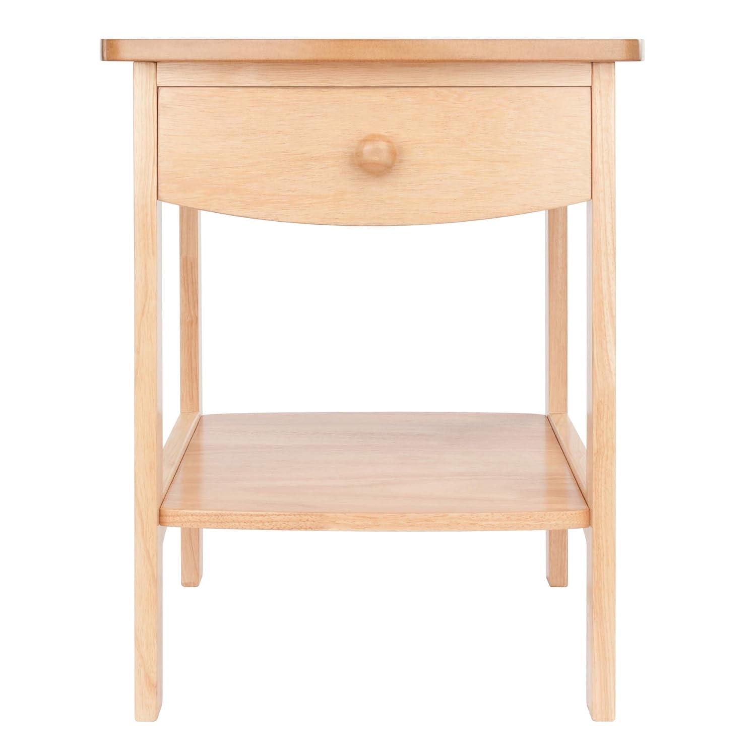 Winsome Claire Nightstand Accent Table Natural: Bedside Table with Storage Shelf, Wood Veneer Surface
