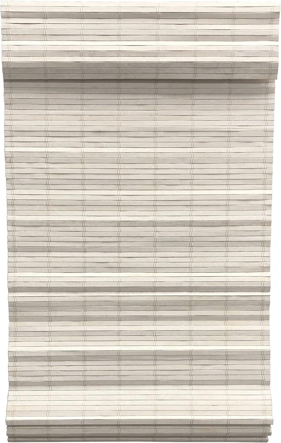 Radiance Brooklyn Cordless White Distressed Bamboo Roman Shade