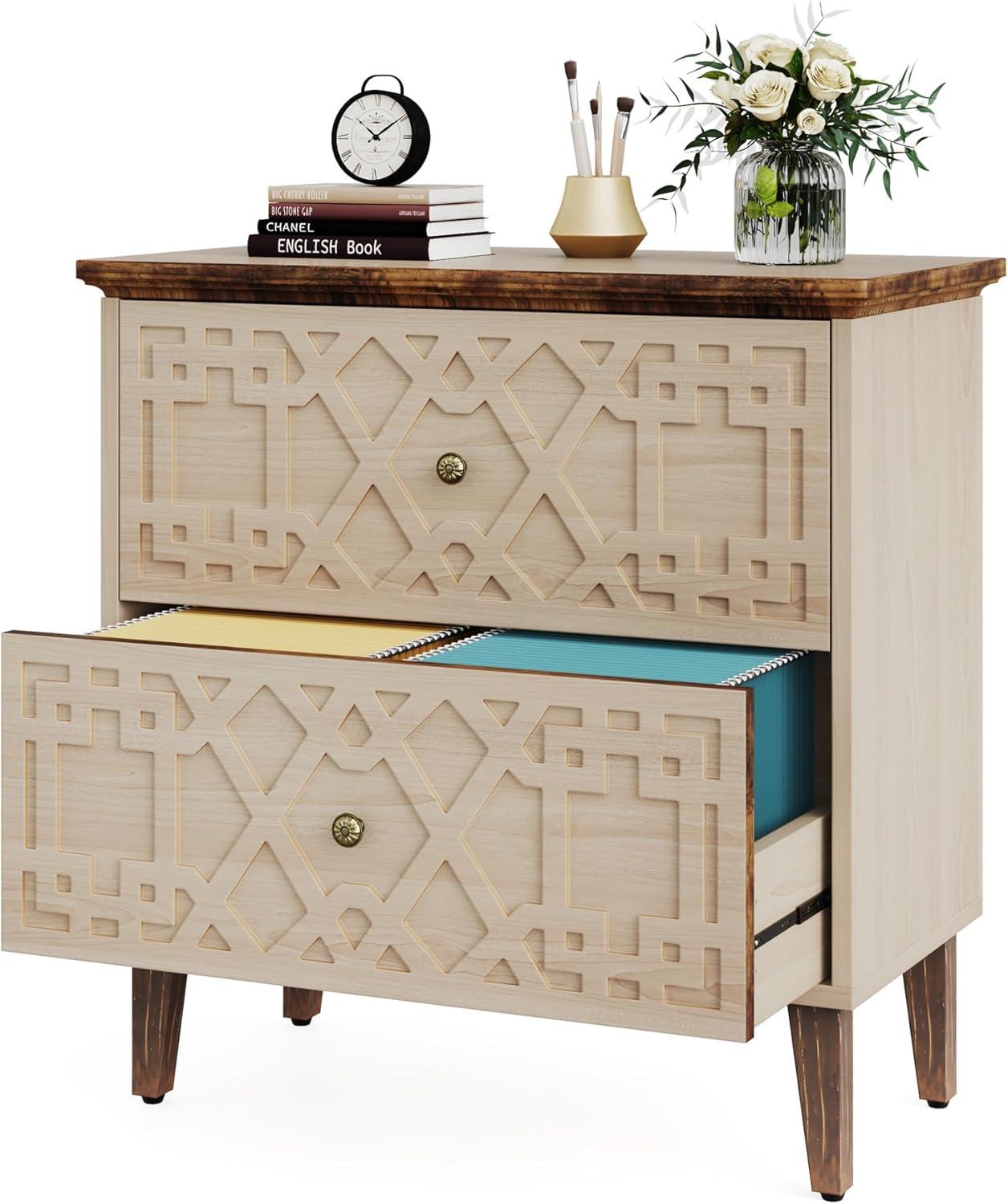 LITTLE TREE 2 Drawer Lateral File Cabinet Beige