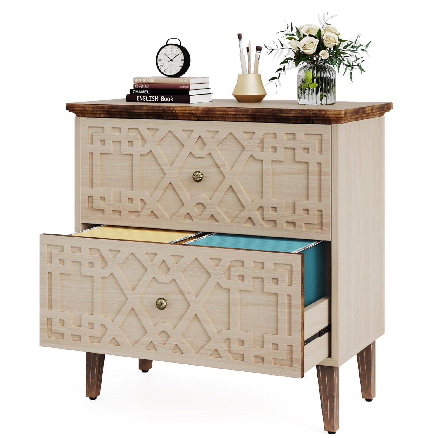 LITTLE TREE 2 Drawer Lateral File Cabinet Beige