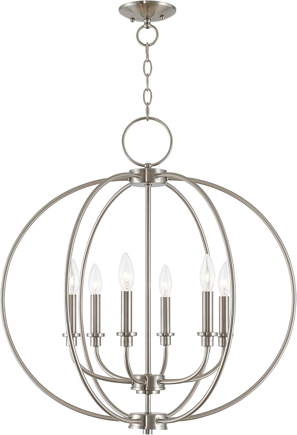 Livex Lighting Milania 6 - Light Chandelier in  Brushed Nickel