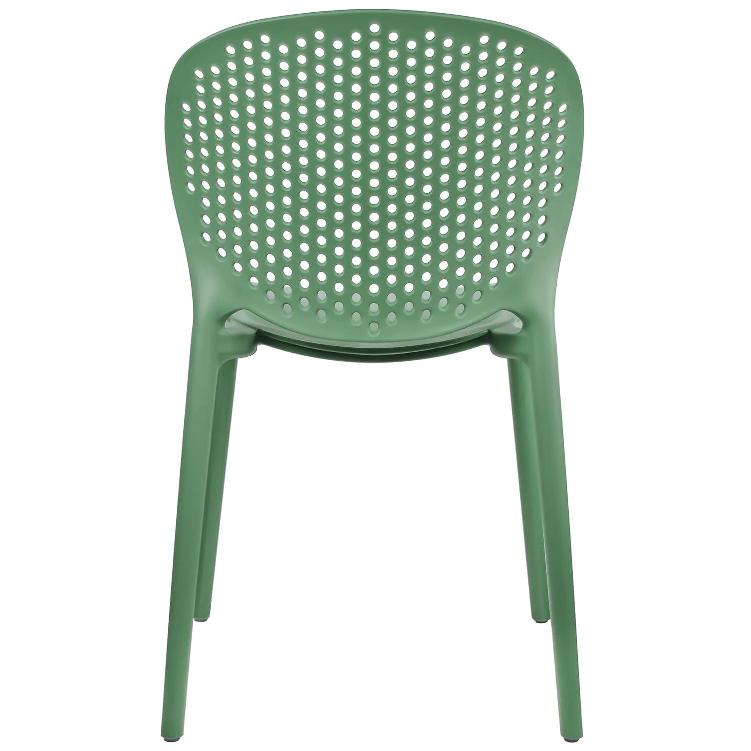 2xhome Set of 2 Modern Pool Patio Chairs, Contemporary Plastic Armless Dining Accent Side Chairs for Indoor or Outdoor Use, Teal