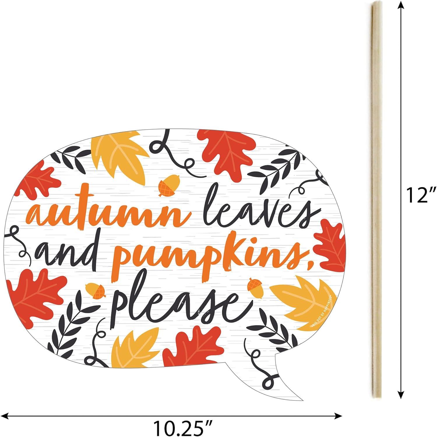 Big Dot of Happiness Funny Fall Pumpkin - Halloween or Thanksgiving Party Photo Booth Props Kit - 10 Piece