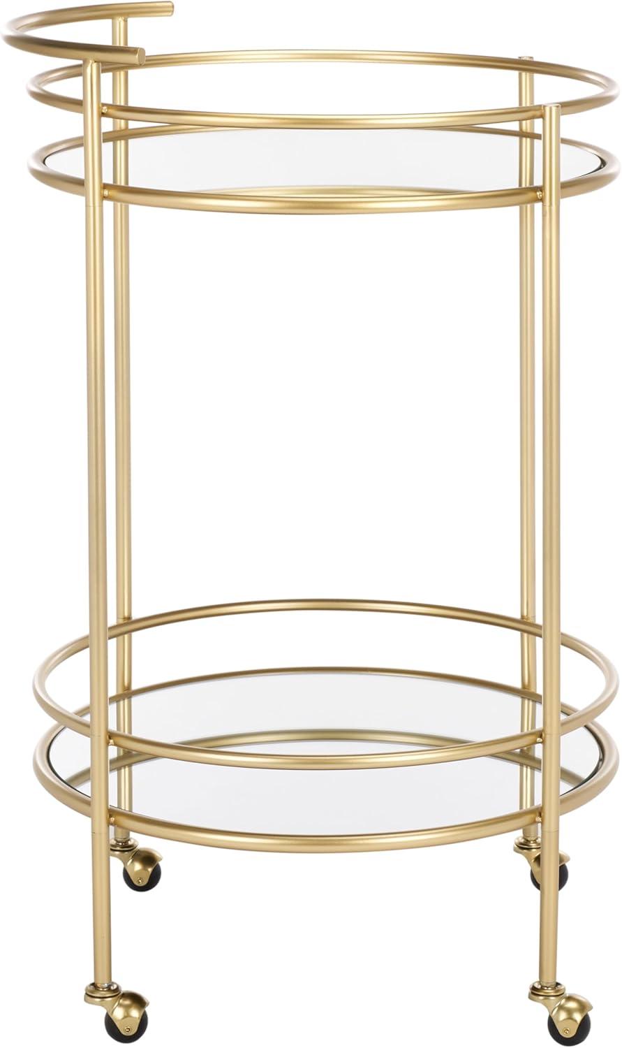 Ida 2 Tier Bar Cart - Gold/Mirror - Safavieh