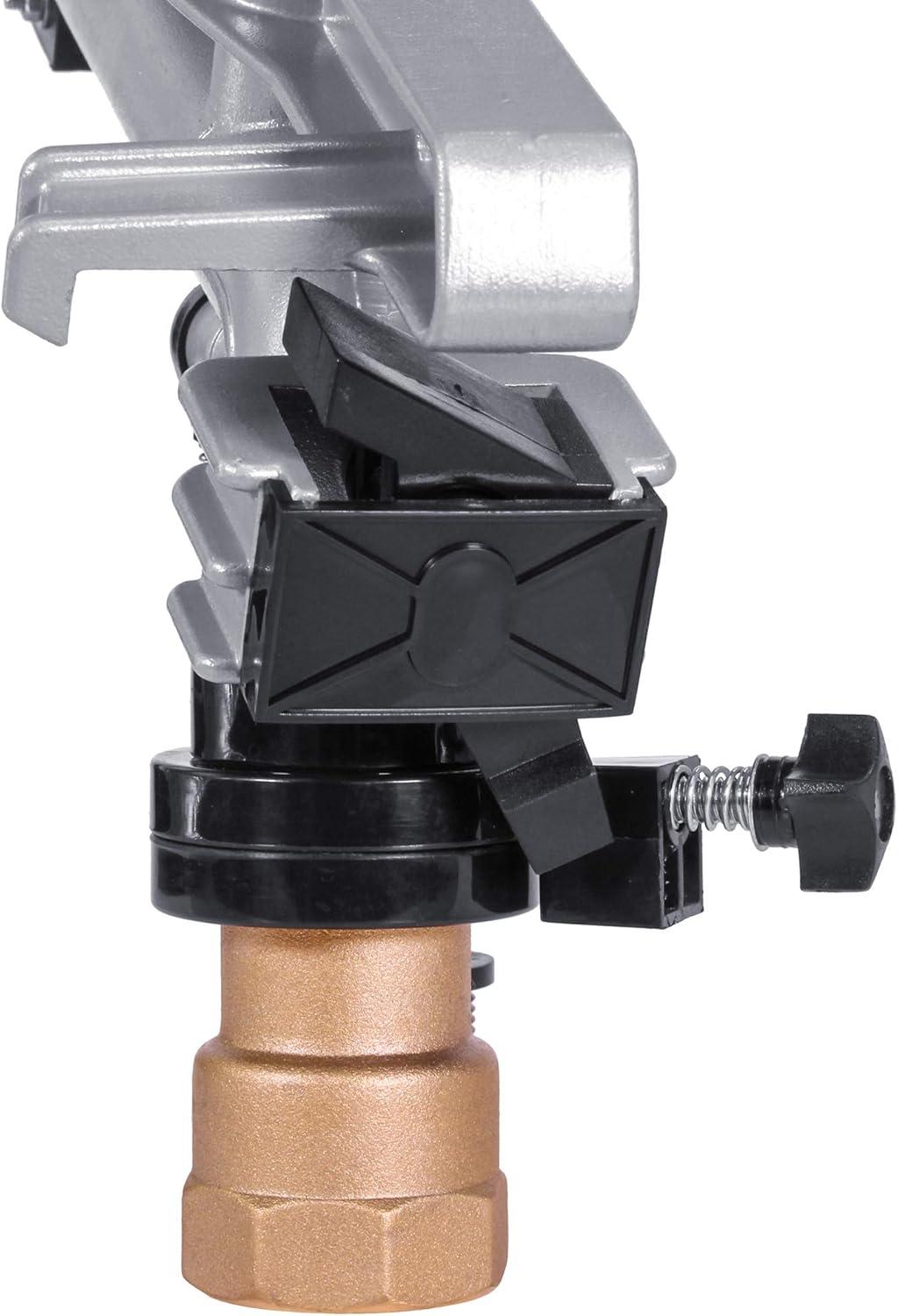 Silver and Black 1-1/2" FNPT Impact Mini-Gun Sprinkler with Brass Base