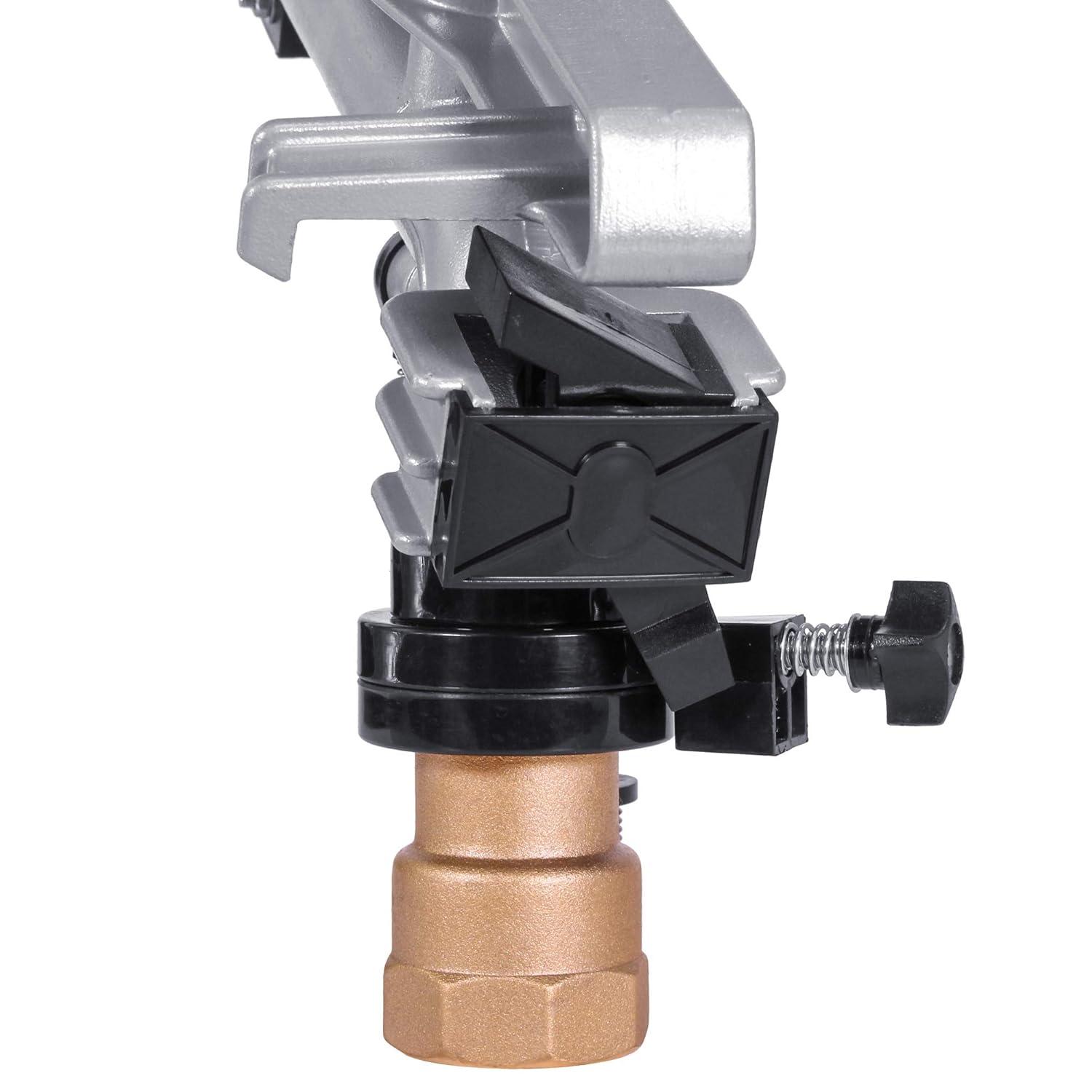 Silver and Black 1-1/2" FNPT Impact Mini-Gun Sprinkler with Brass Base