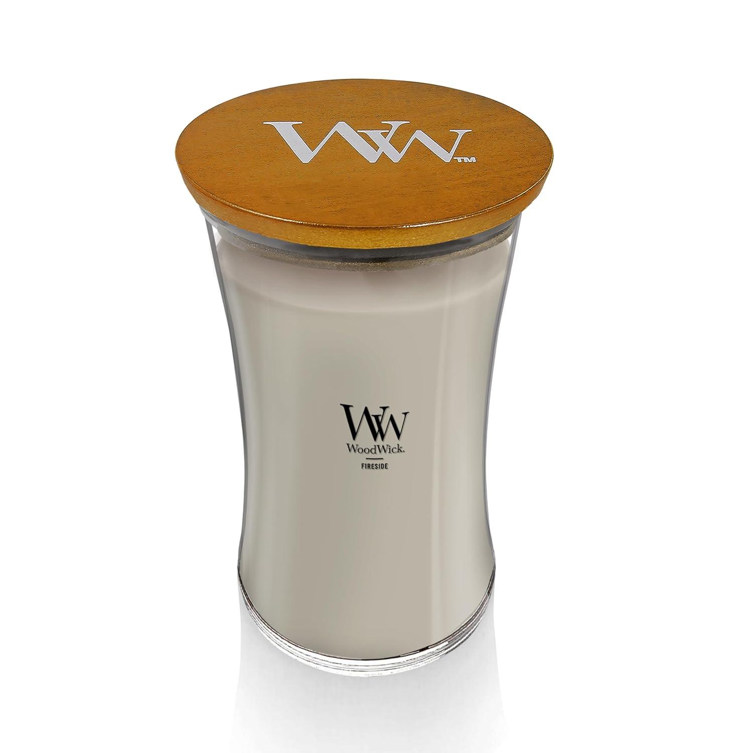 Woodwick Large Hourglass Candle, Fireside, 21.5 oz.