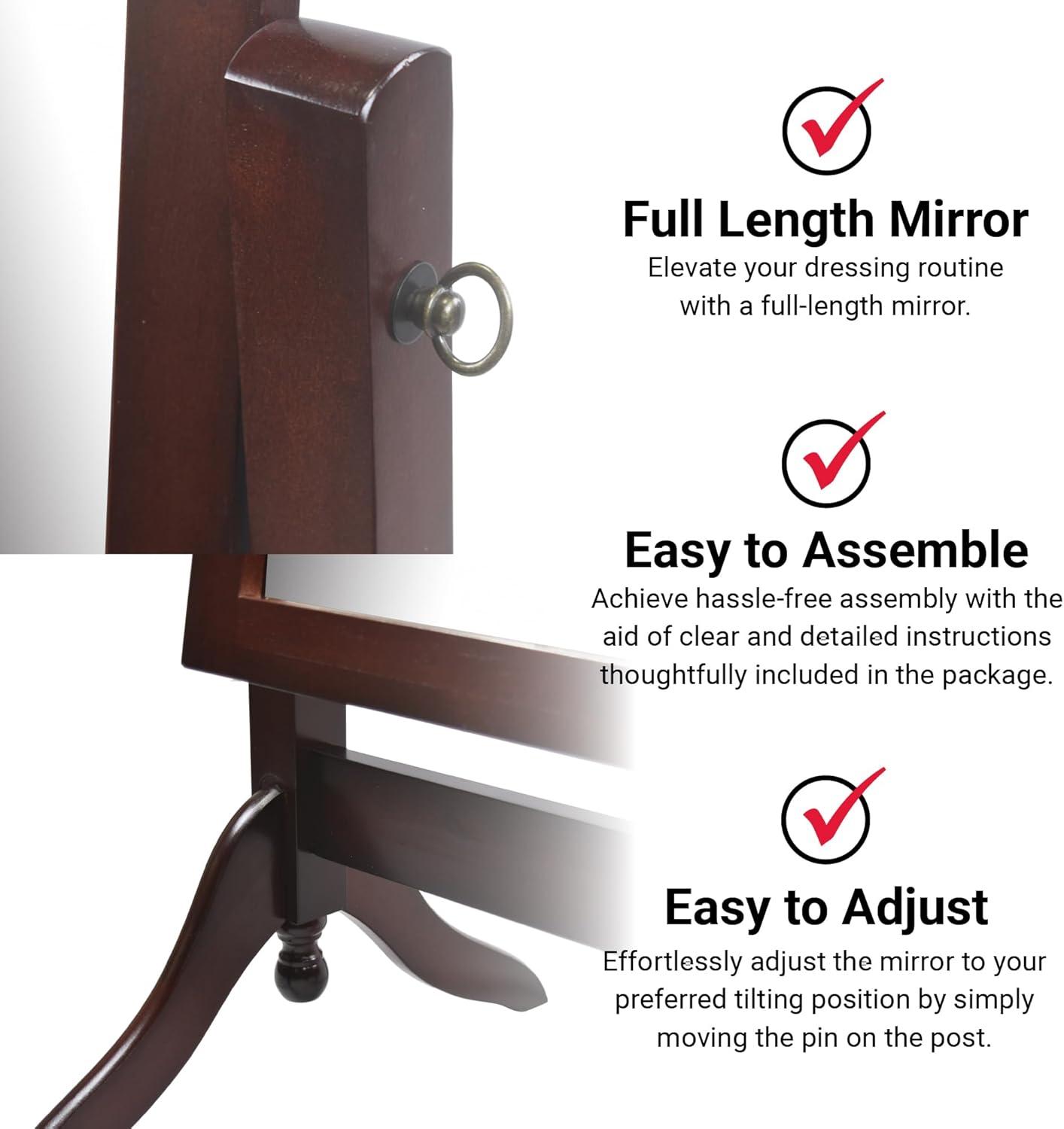 Barrington Cheval Floor Mirror - A/N Walnut Brown