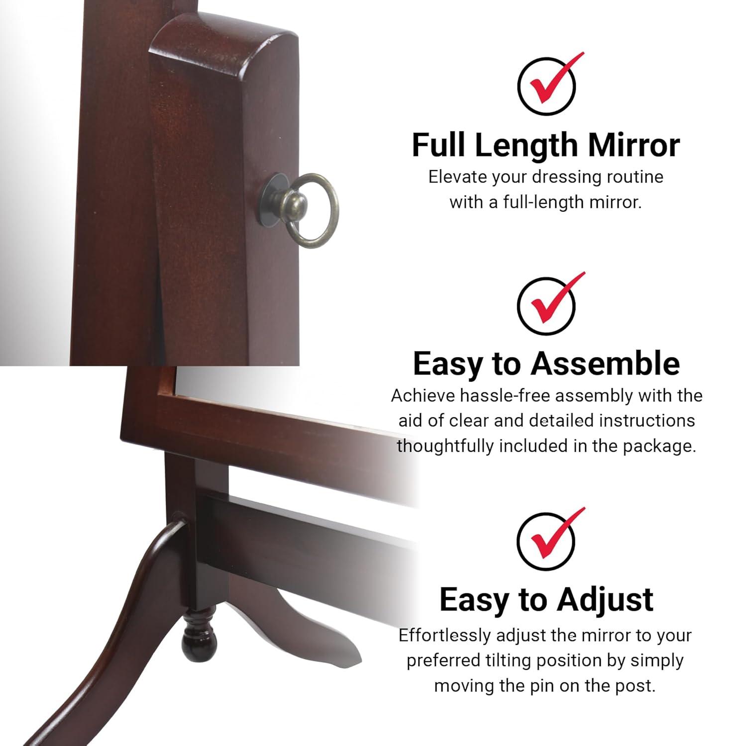 Barrington Cheval Floor Mirror - A/N Walnut Brown