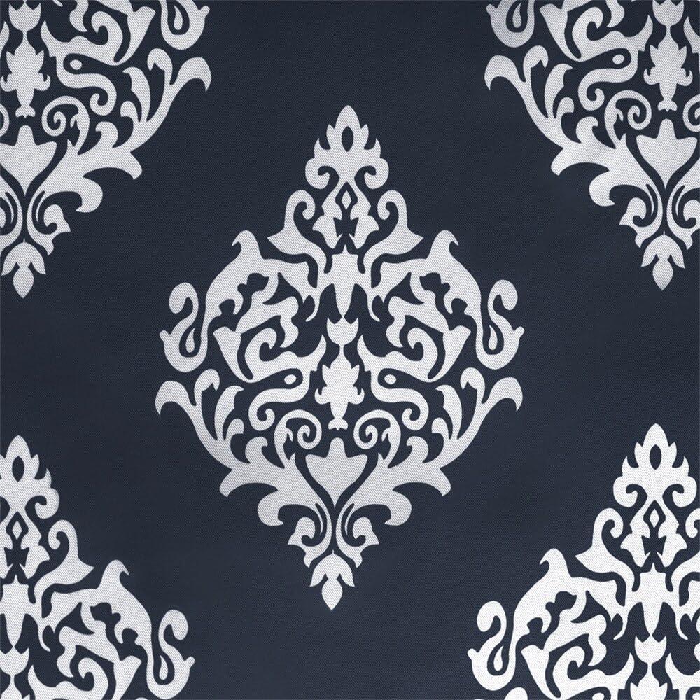 Set of 2 108"x52" Medallion Blackout Thermal Grommet Top Window Curtain Panel Black Pearl - Exclusive Home: Indoor Polyester