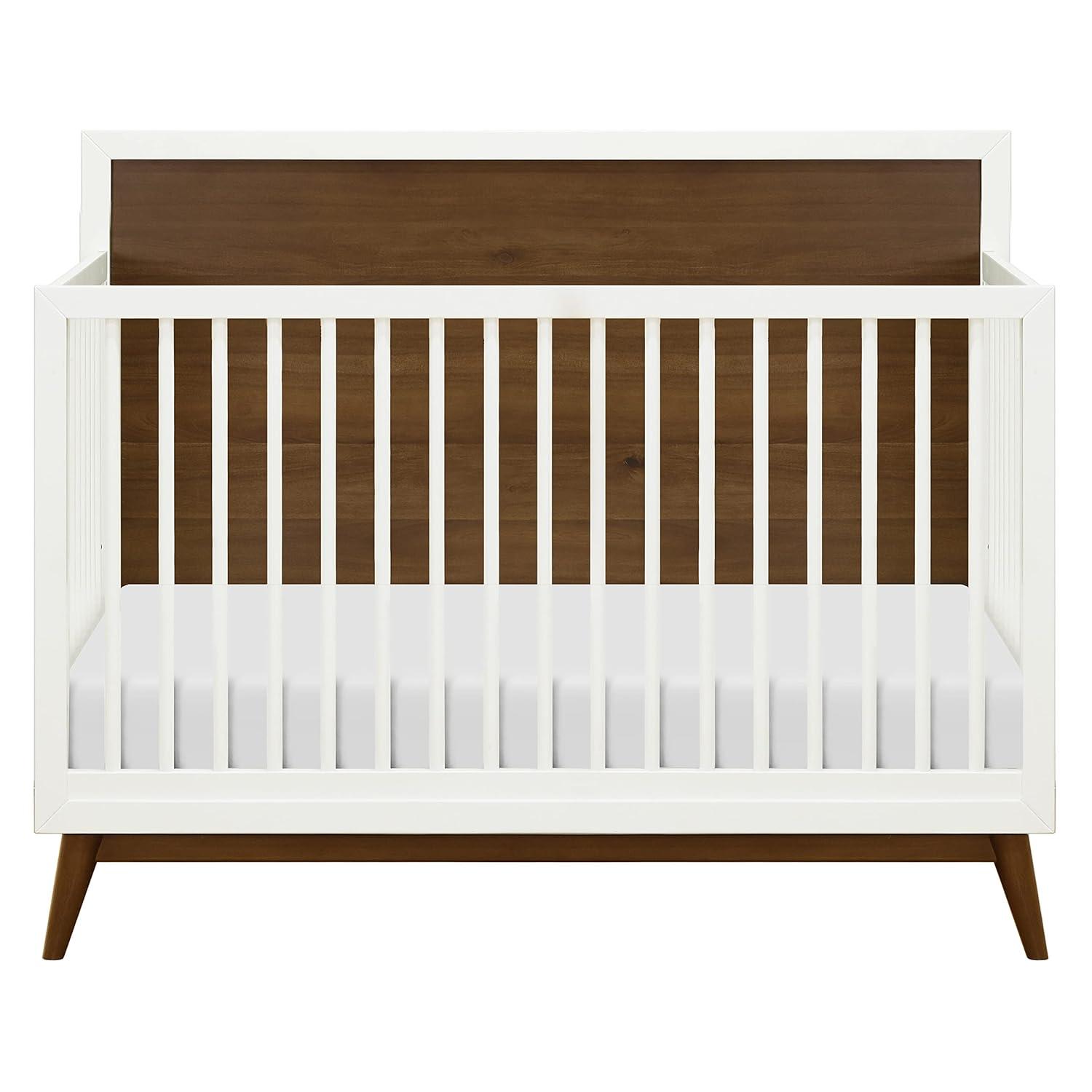 Babyletto Palma Mid-Century 4-in-1 Convertible Crib with Toddler Bed Conversion Kit