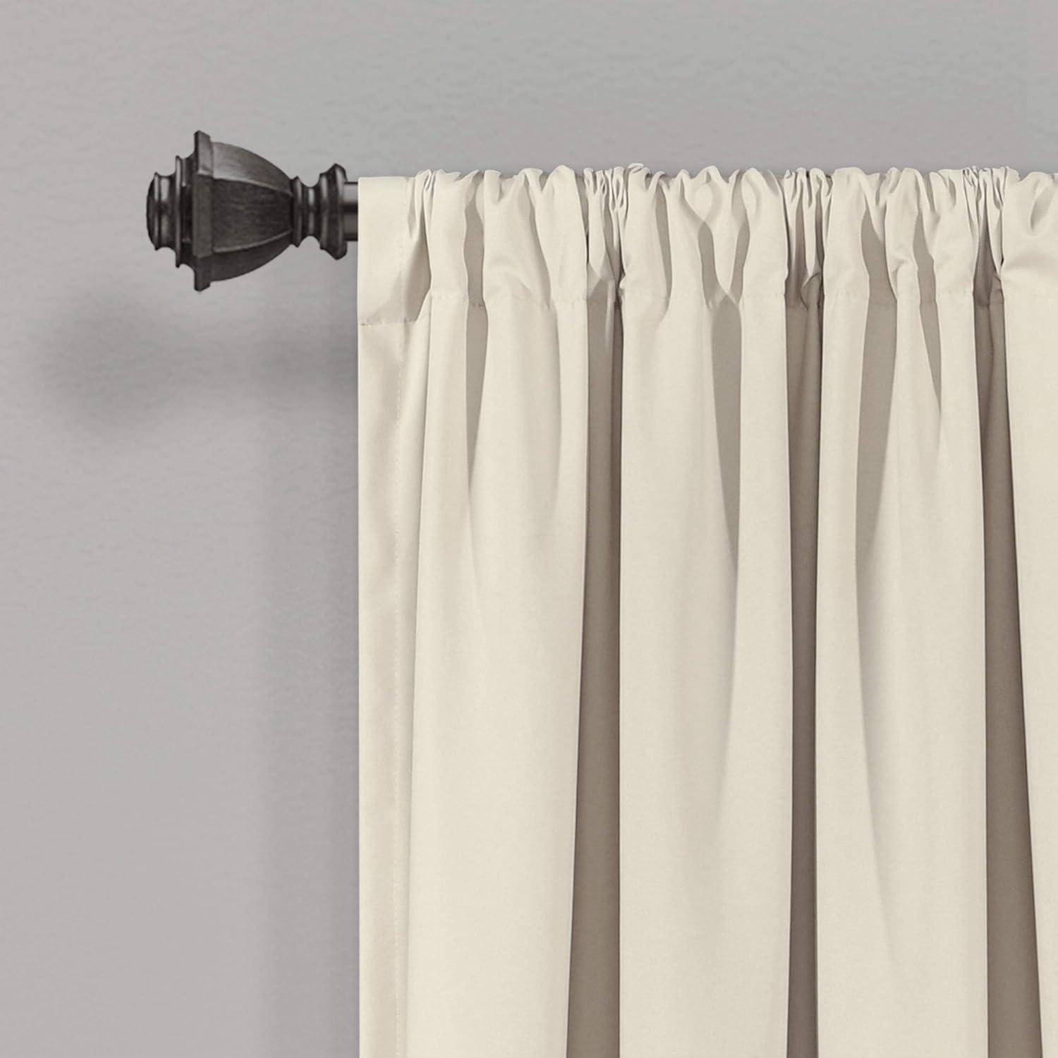 Lush Decor Allison Ruffle Polyester Semi Sheer Curtain Pair (Set of 2)
