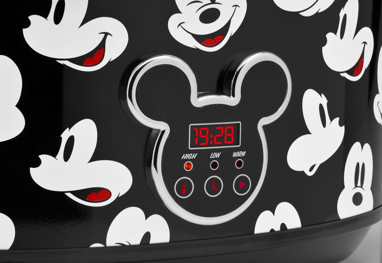Mickey Mouse Black Digital Slow Cooker with Timer, 7 Quarts