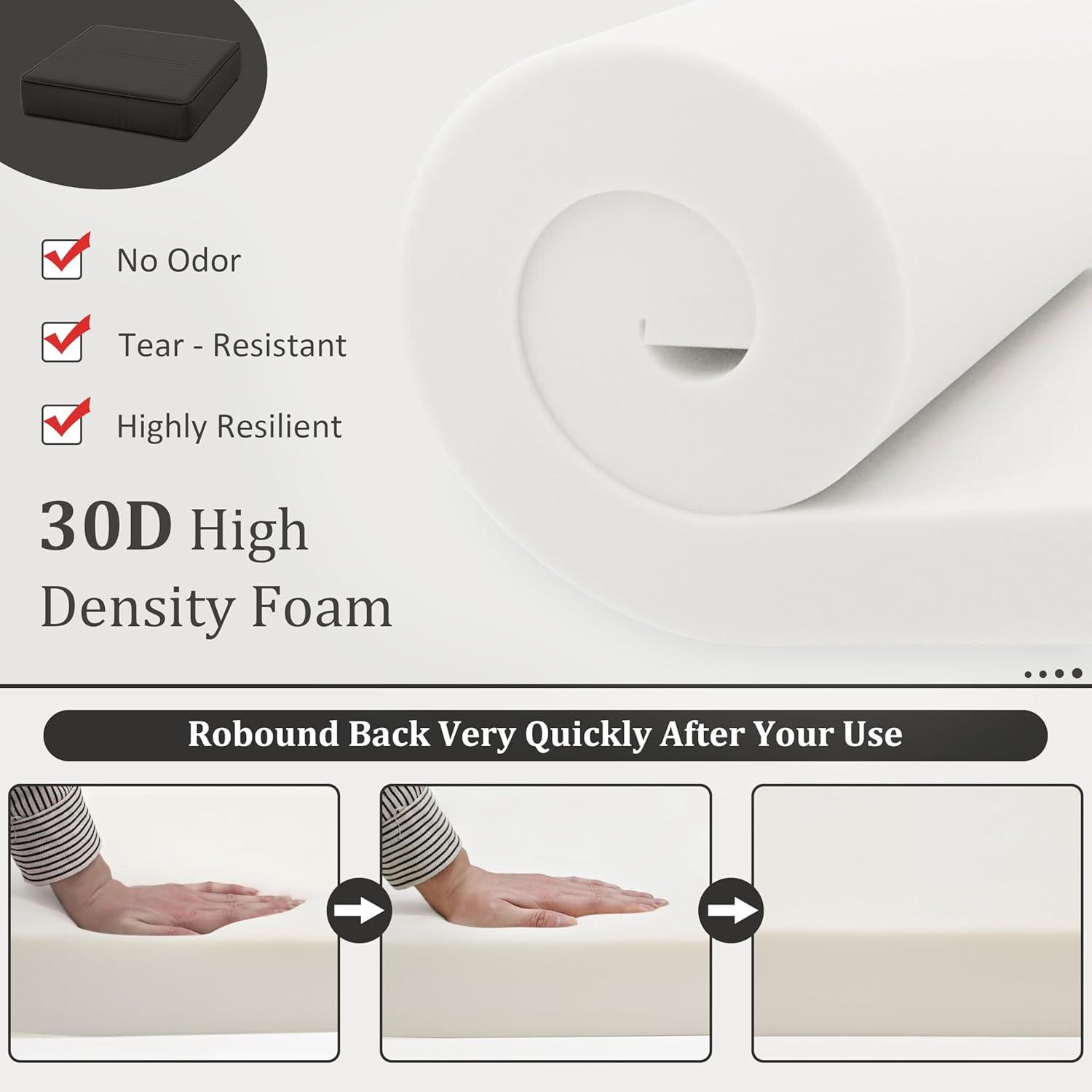 Kimunuk 14 Piece Outdoor Furniture Replacement Cushions, 5" Foam Foam High-Density, Fits 6-Seat Sectional Rattan Conversation Set, Patio Water-Resistant Sofa Cushions, Light Grey