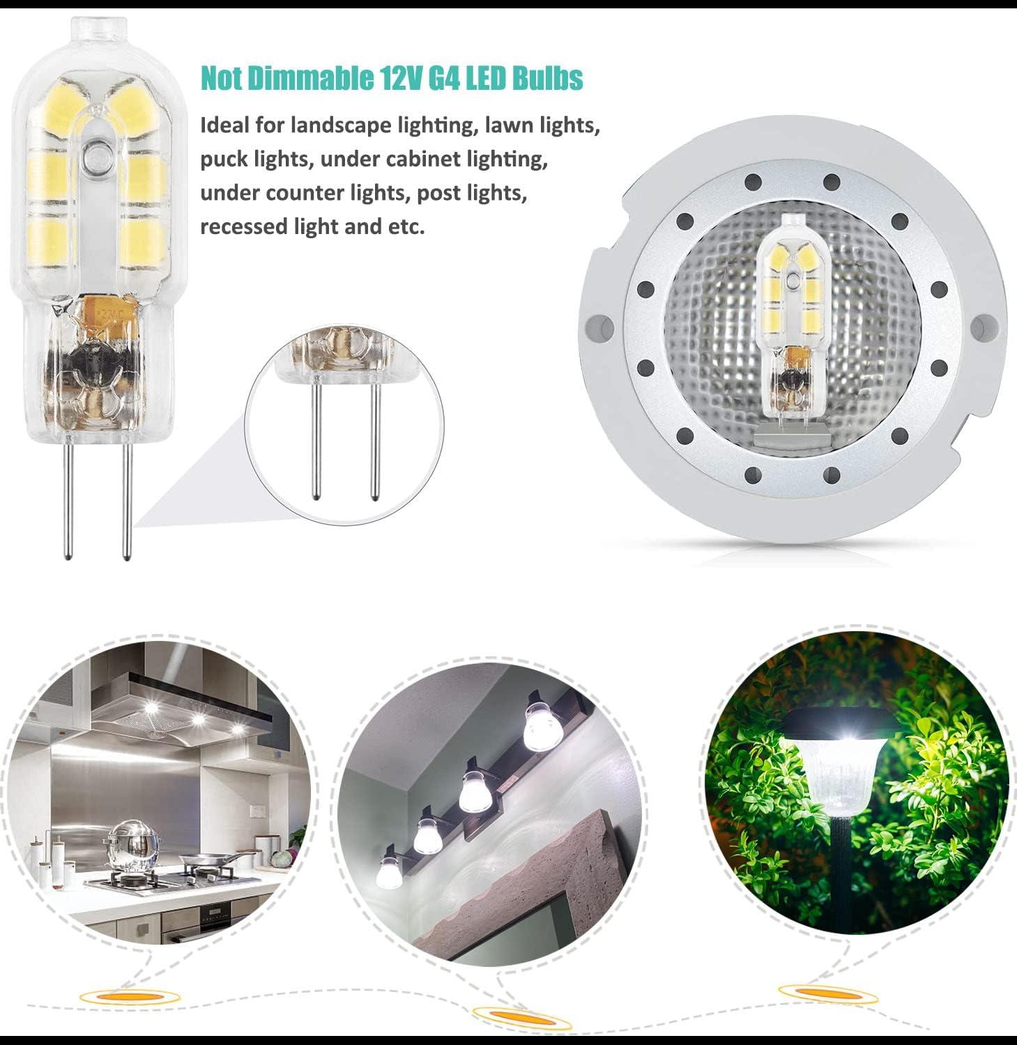 G4 LED Bulb - 12V JC Bi Pin Bulb - 20W Halogen Replacement - Warm White - 5-Pack