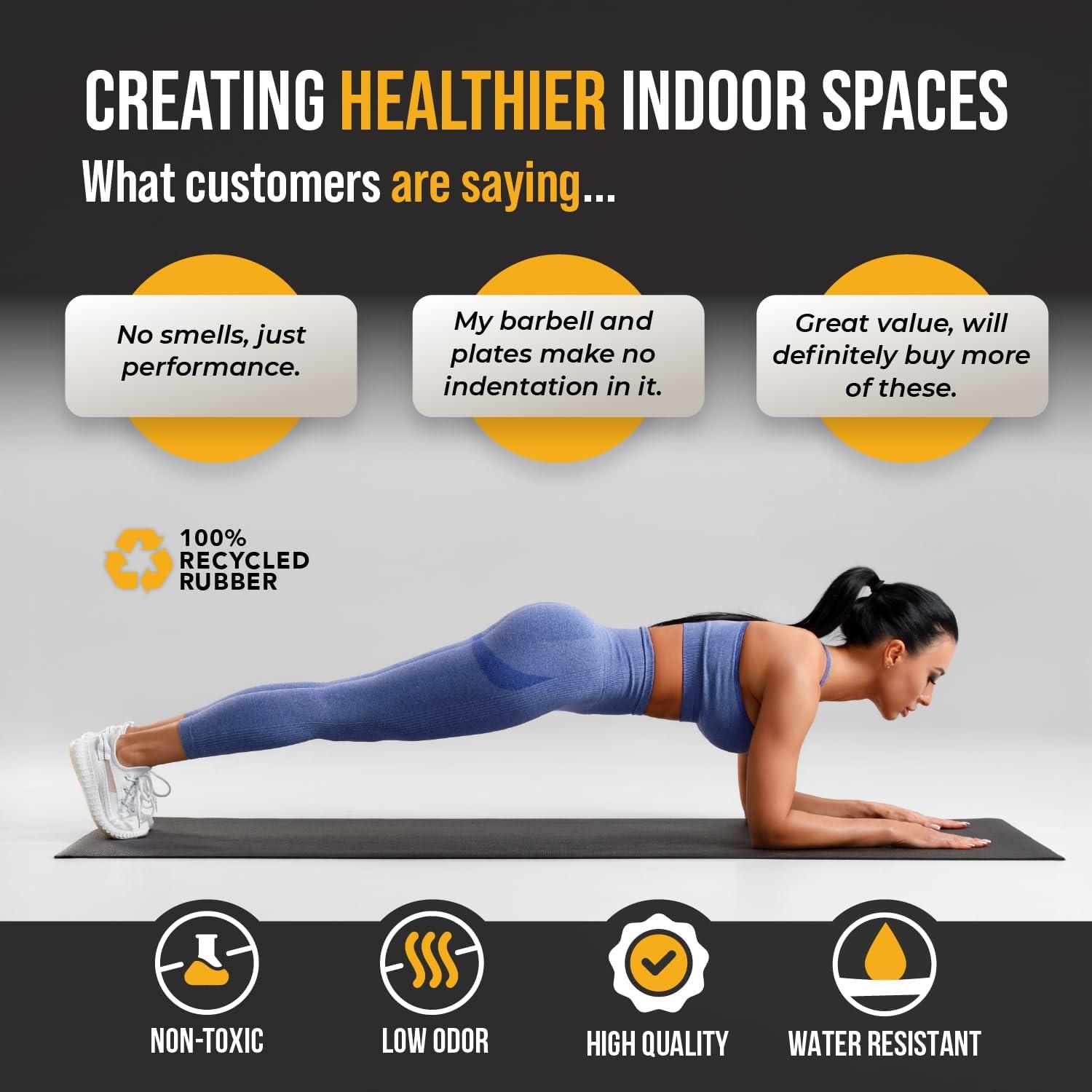 3 ft. x 4 ft. x 0.196 in. Black Rubber Fitness Utility Mat (12 sq. ft.)