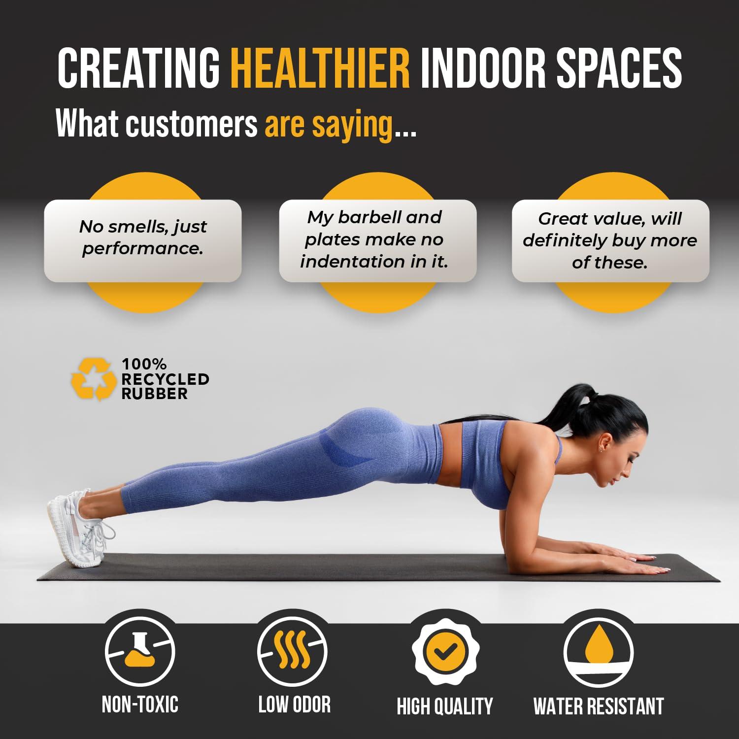 3 ft. x 4 ft. x 0.196 in. Black Rubber Fitness Utility Mat (12 sq. ft.)