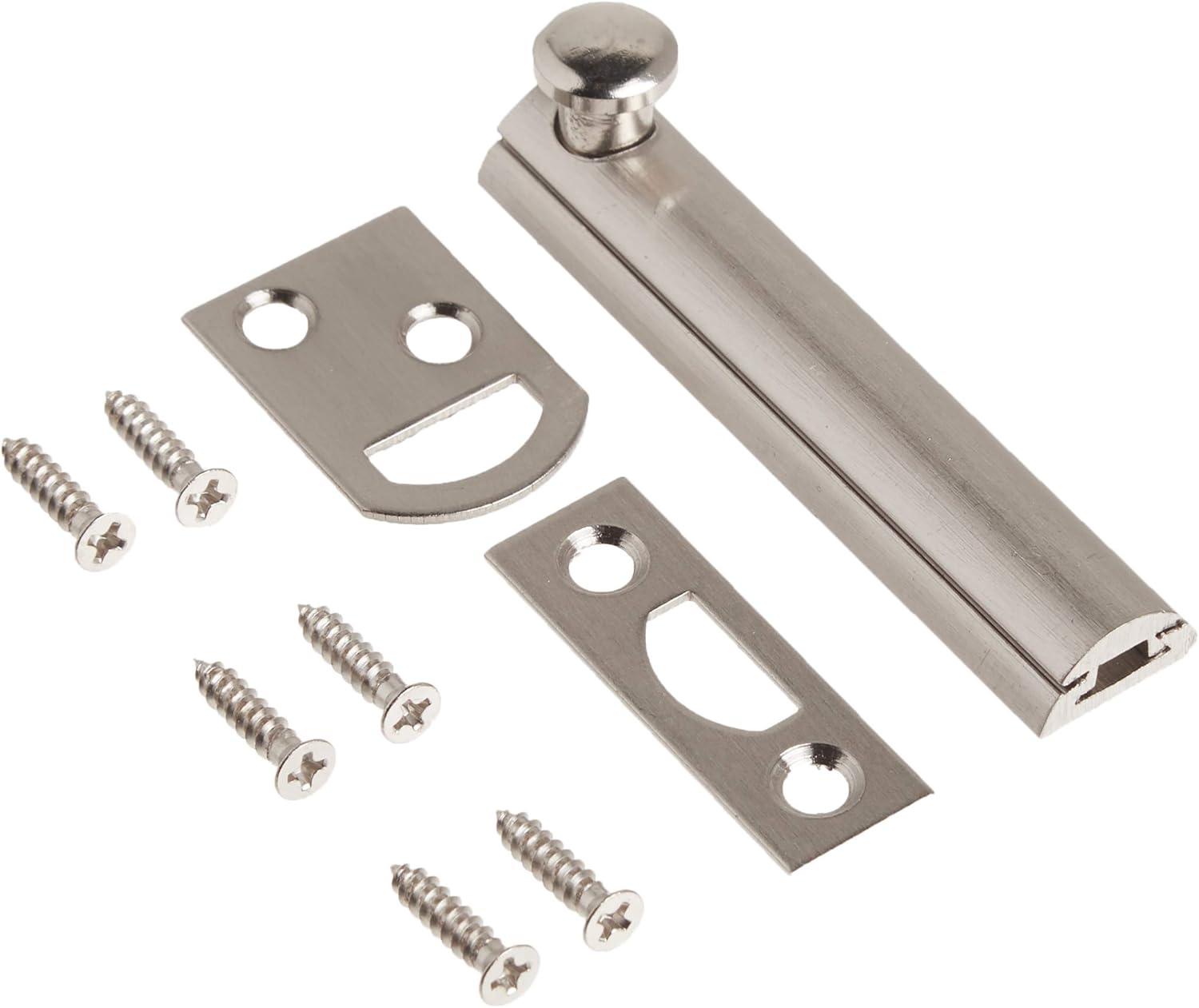 3-Inch Satin Nickel Solid Brass Surface Bolt