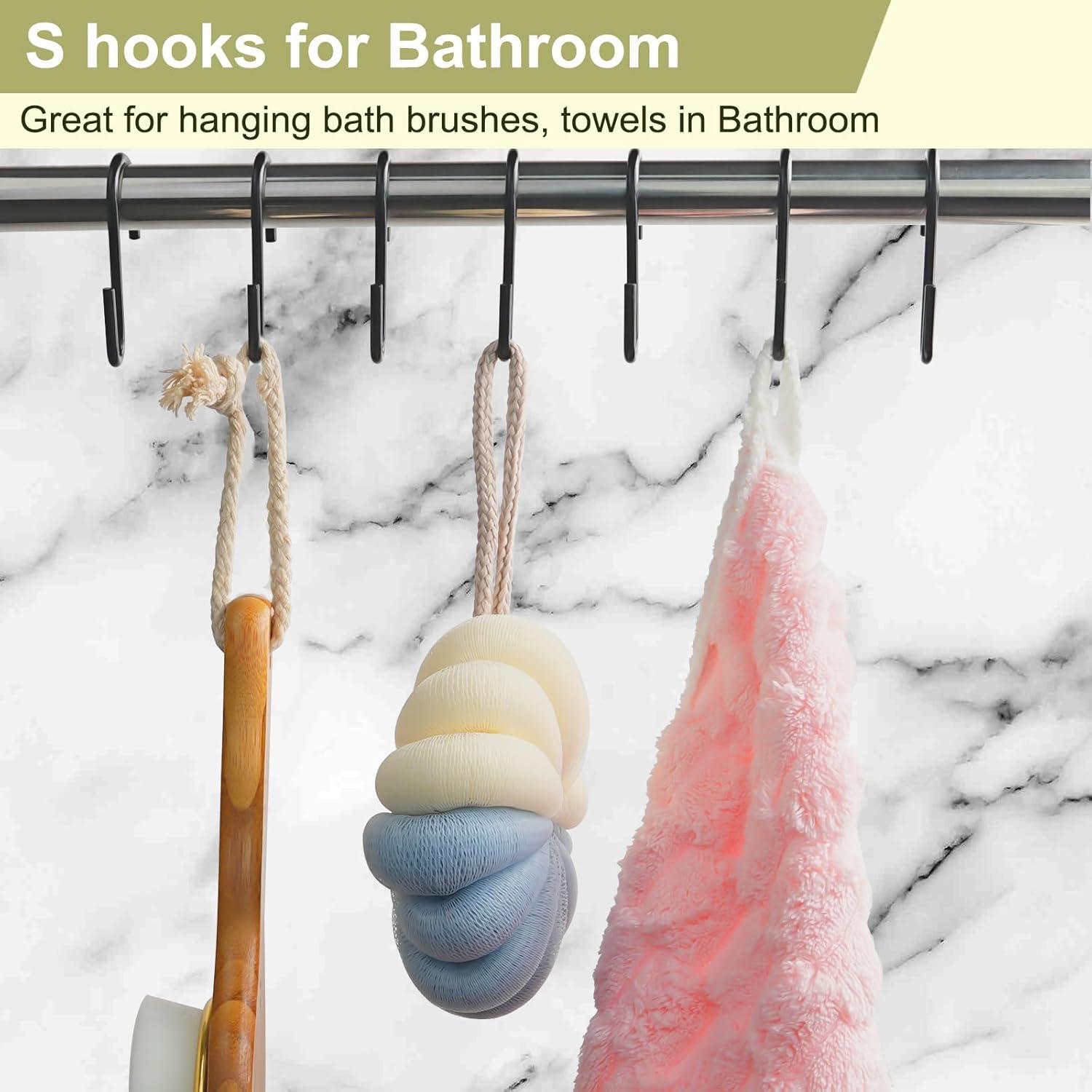 30 Pack Heavy Duty S Hooks Black S Shaped Hooks Hanging Hangers Pan Pot Holder Rack Hooks for Kitchenware Spoons Pans Pots Utensils Clothes Bags Towels Plants
