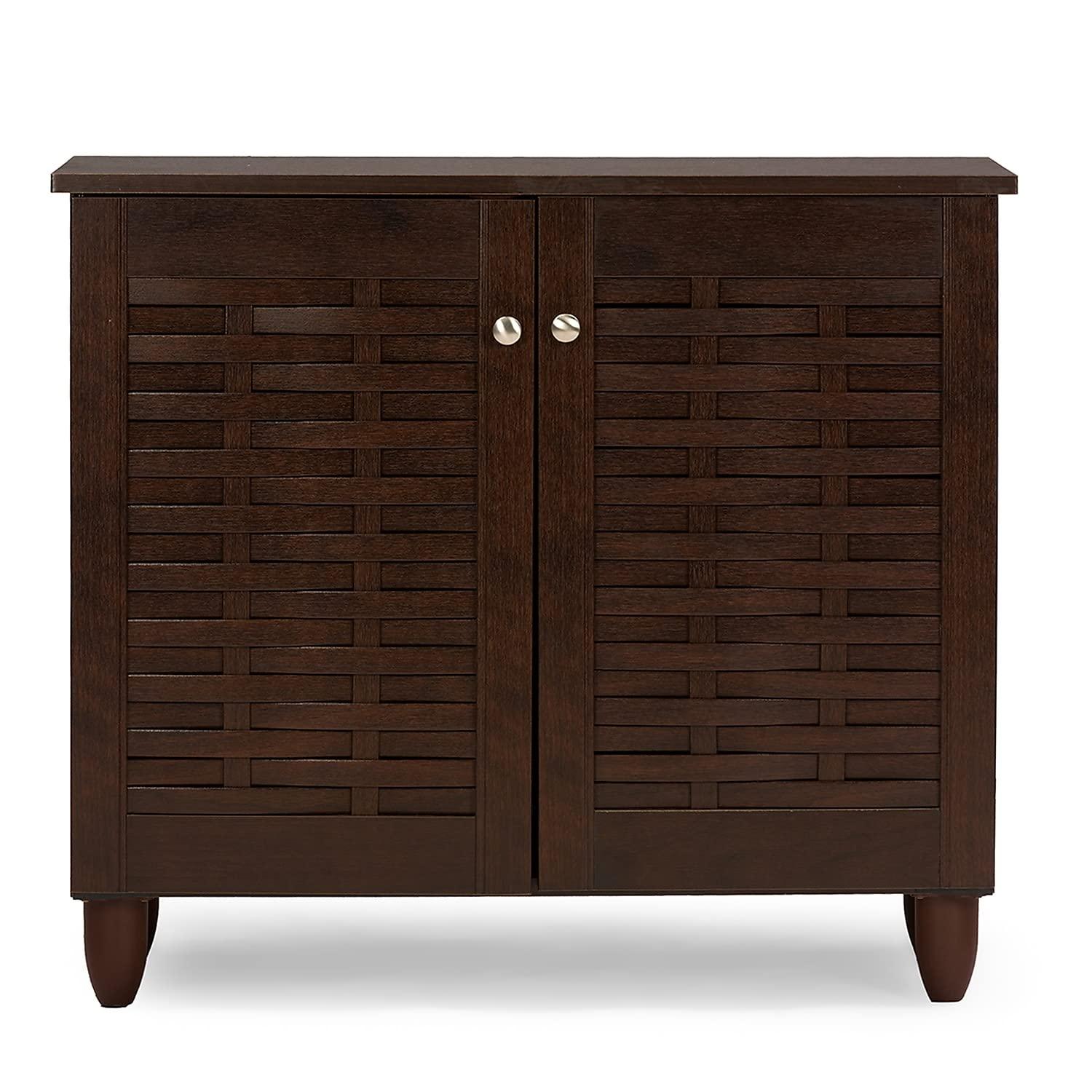 Winda Modern and Contemporary 2-Door Wooden Entryway Shoes Storage Cabinet: UPC 847321042728 - Baxton Studio
