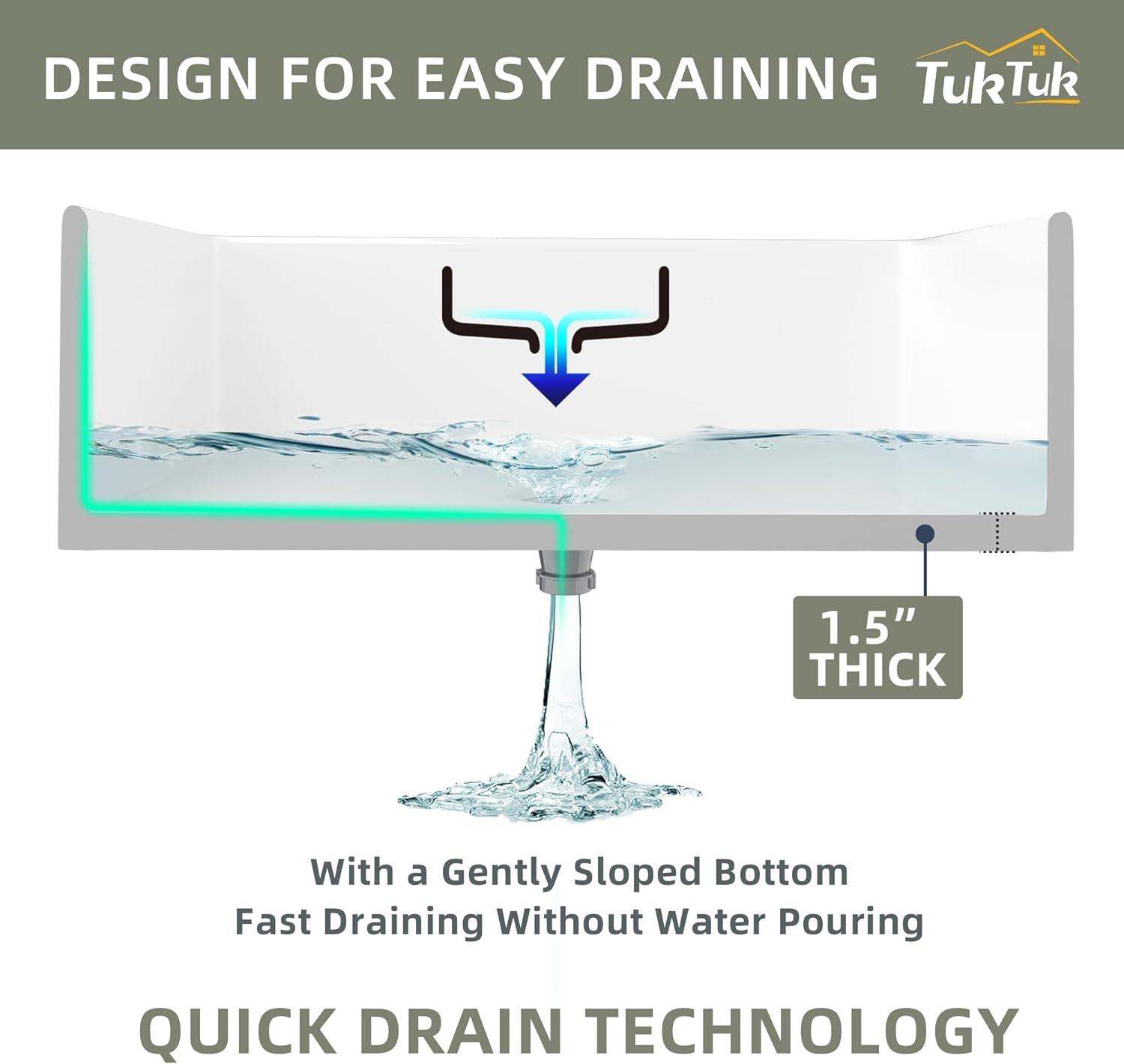 TUKTUK White Farmhouse Sink 30X20 inch Fireclay Farm Sink Apron Undermount Kitchen Sink Single Bowl Extra Wide Large Capacity Drop-in Modern Kitchen Sink with Luxury Bottom Grid & Strainer