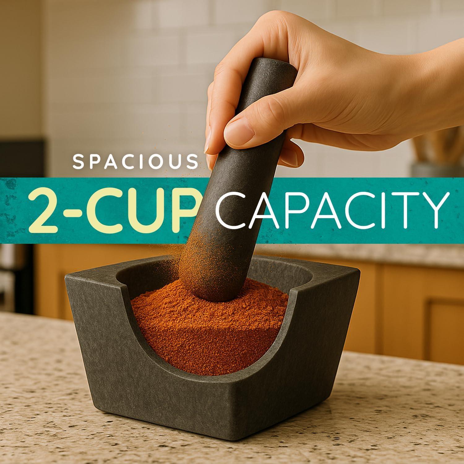 Pepe Nero Authentic Granite Stone Mexican Molcajetes Mortar and Pestle