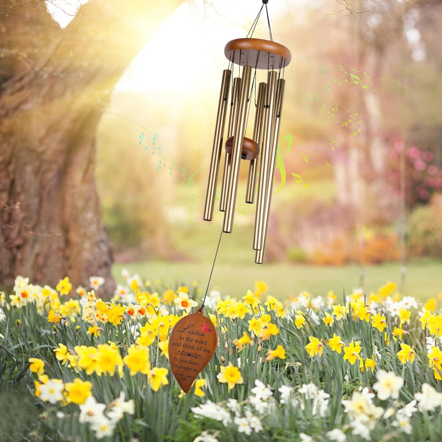 Sympathy Gifts for Loss of Loved One 32" Memorial Wind Chimes for Loss of Loved One Bereavement Condolence Gifts Sympathy Windchimes Memory Wind Chime with Memorial Card