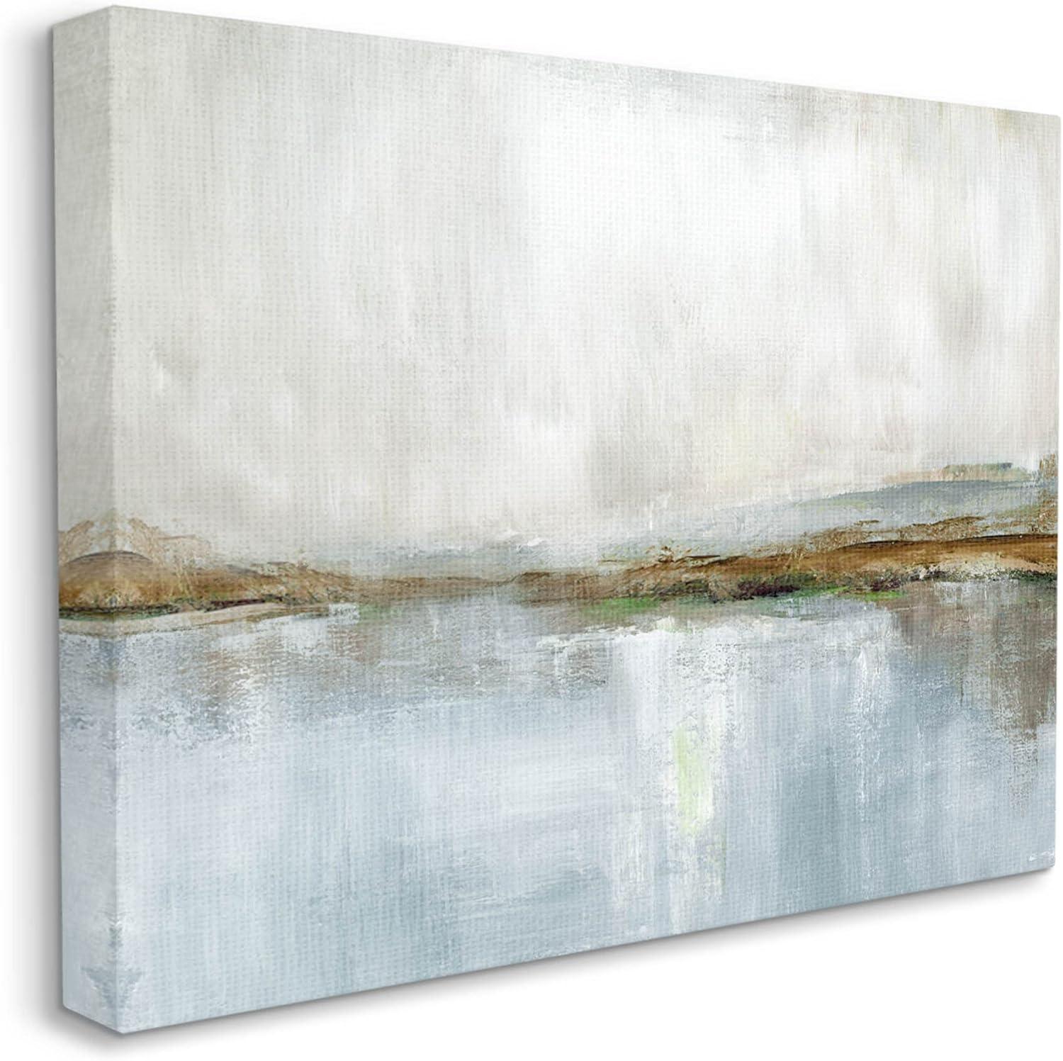 Cloudy Abstract Landscape Scene Abstract Painting Gallery Wrapped Canvas Print Wall Art