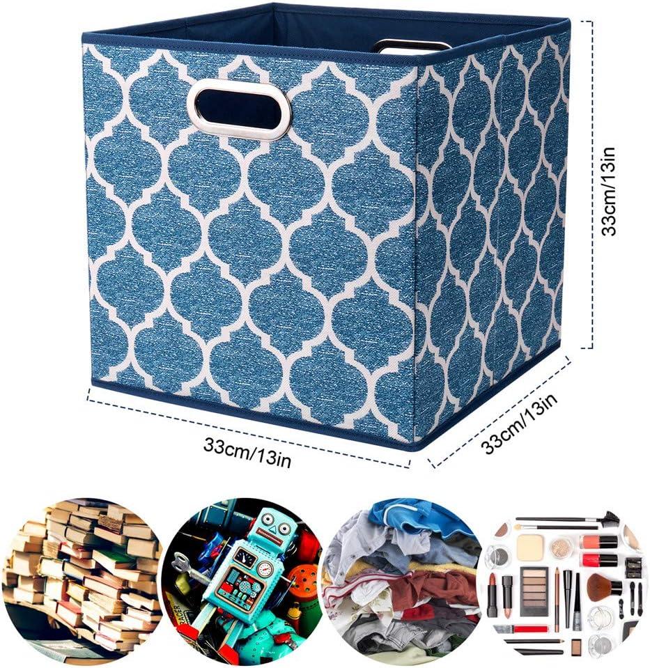 Folding cloth cube storage box basket frame medal pattern package of 3 pieces, with strong storage capacity