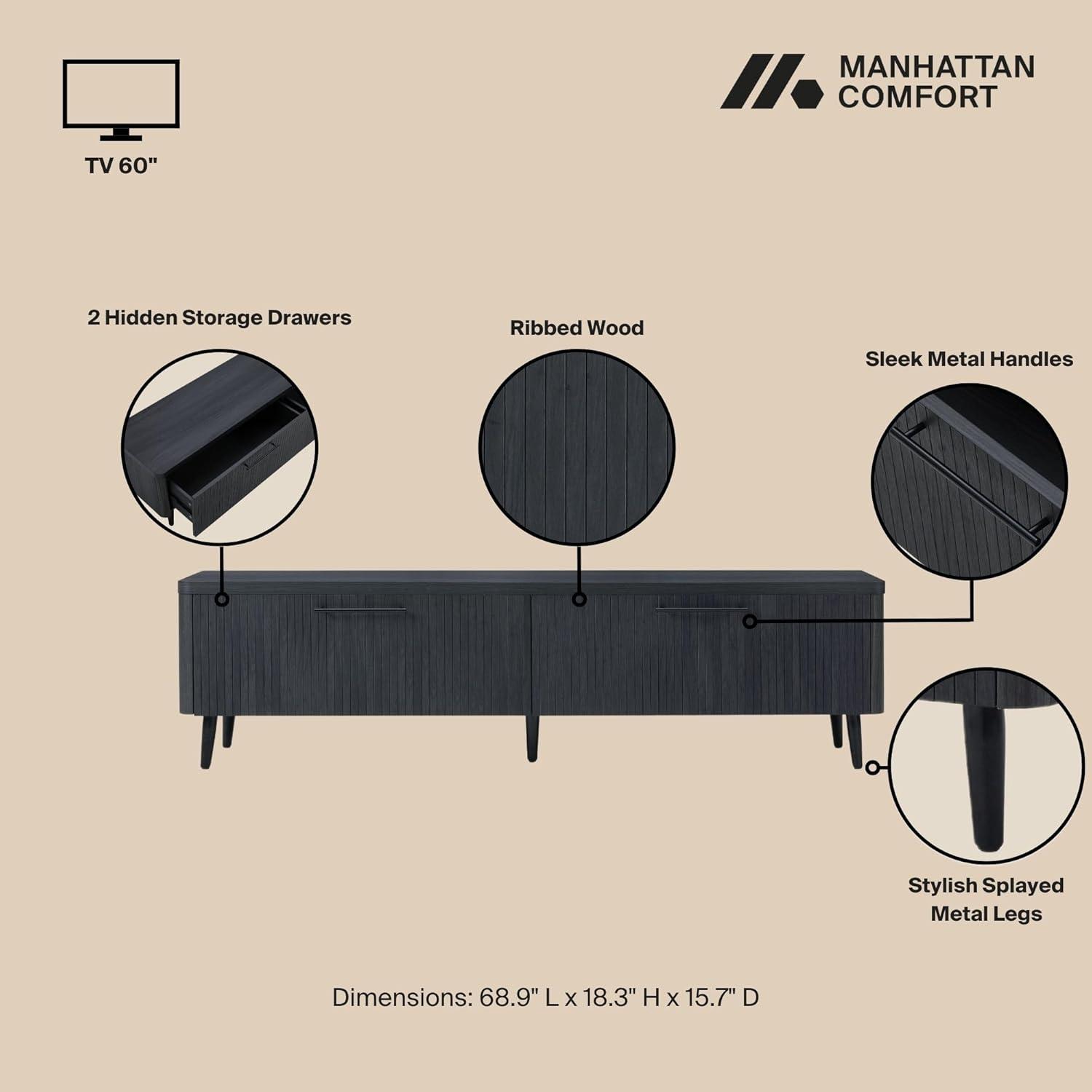 Manhattan Comfort Jodie 68.9" Mid-Century Modern TV Stand