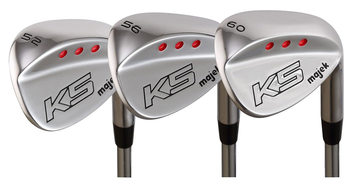 Majek Golf Senior Men's Complete Wedge Set: 52° Gap Wedge (GW), 56° Sand Wedge (SW), 60° Lob Wedge (LW) Right Handed Senior Flex Steel Shaft