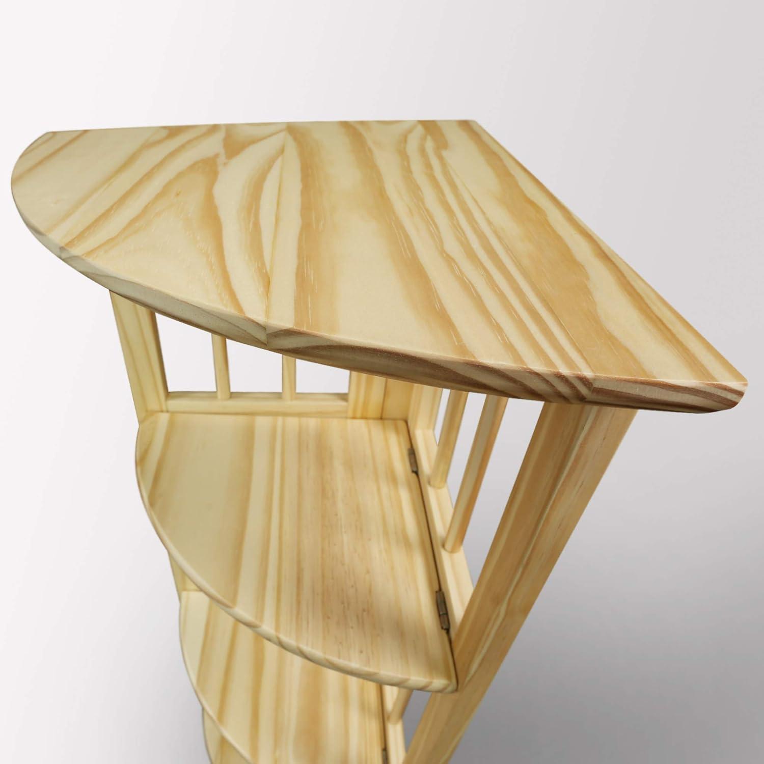 Casual Home 4-Shelf Corner Folding Bookcase-Color:Natural