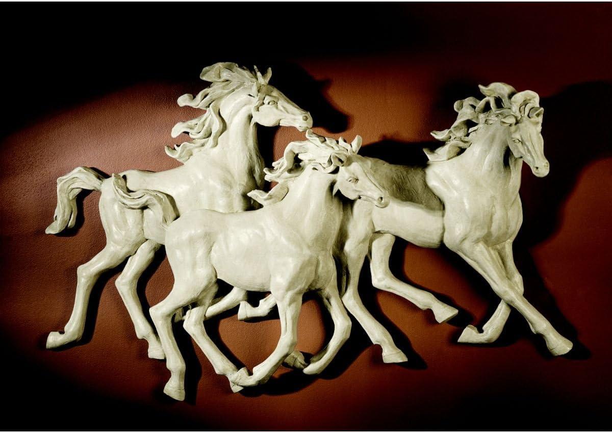 Design Toscano Los Tres Caballos del Castillo Alomar Wall Sculpture