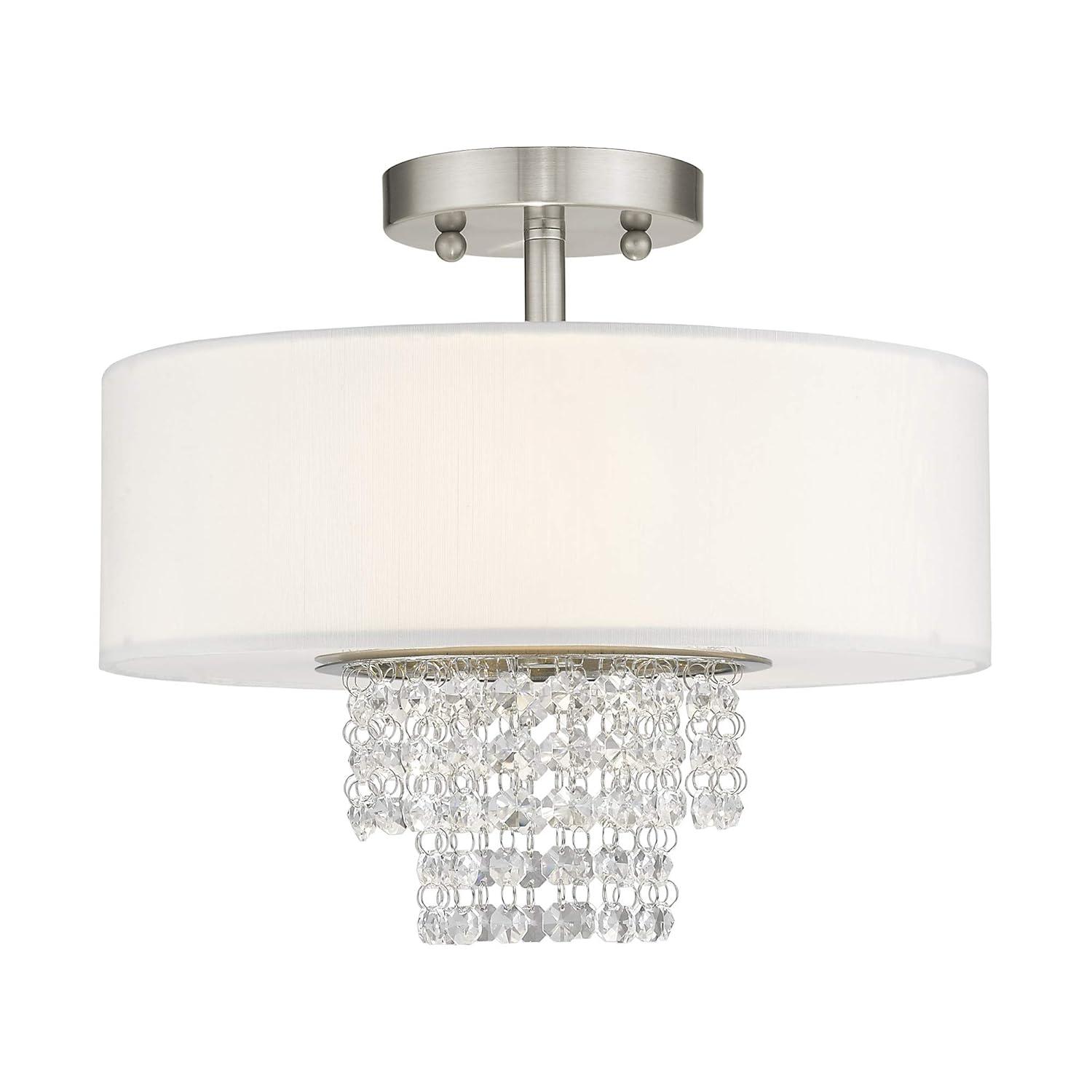 Livex Lighting Carlisle 2 - Light Semi-Flush Mount in  Brushed Nickel