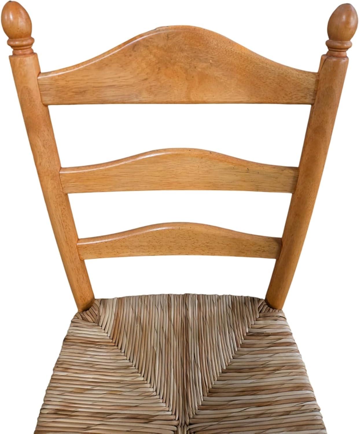 Carolina Living Aurora Rush Seat Dining Chair English Pine and Table: Woven, Ladder-Back, Wood Frame